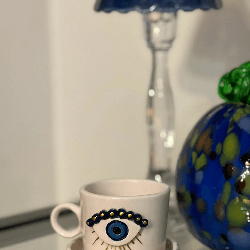 Handmade Eyes On Tabaklı Fincan 180 Ml. 1 Adet