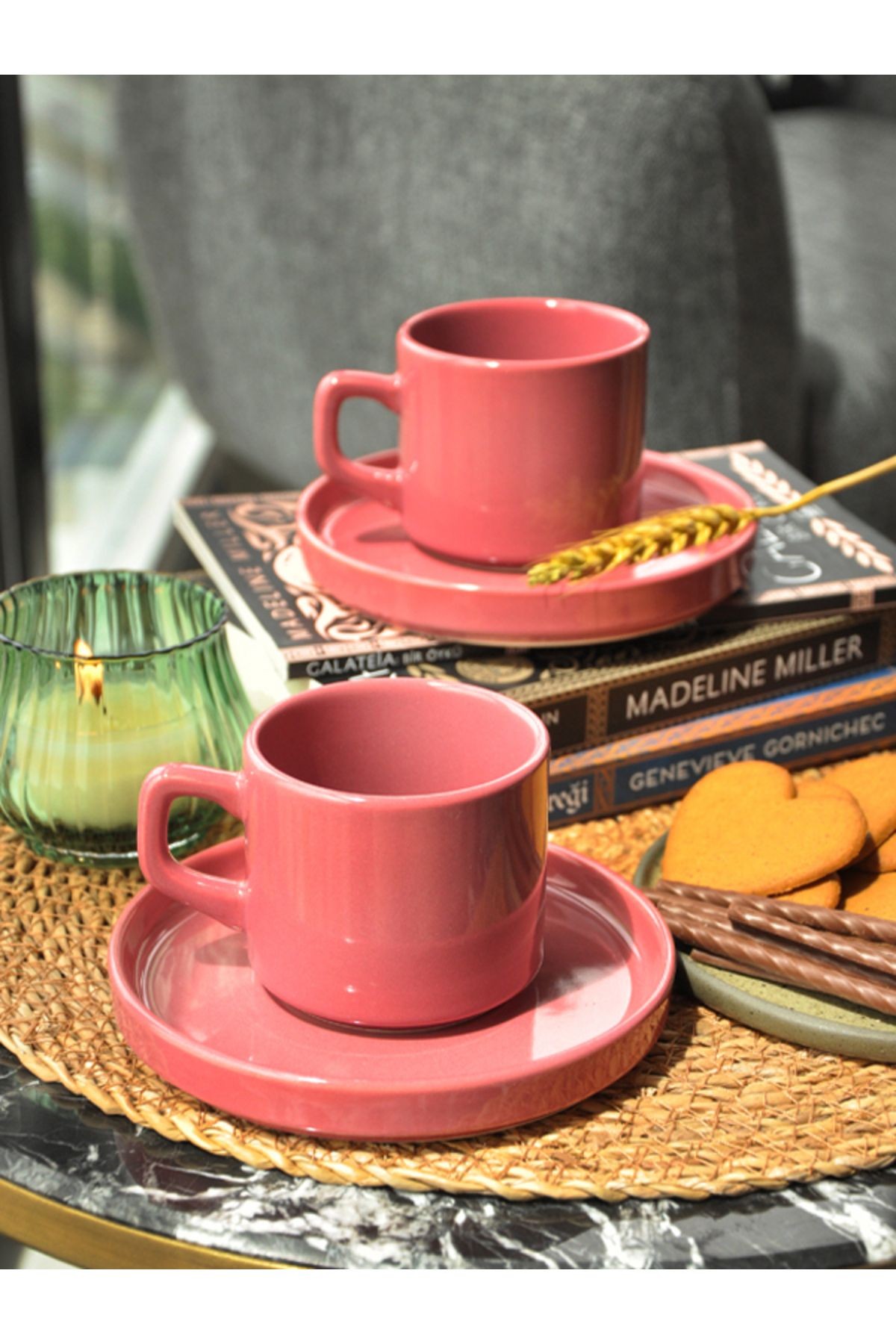 Cera'n 2'li Double Çay Fincan Takımı Frambuaz 553