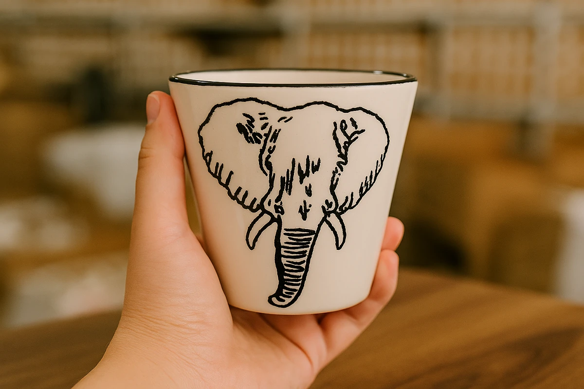 İmroz Fil Kulpsuz Kupa 300 ml.