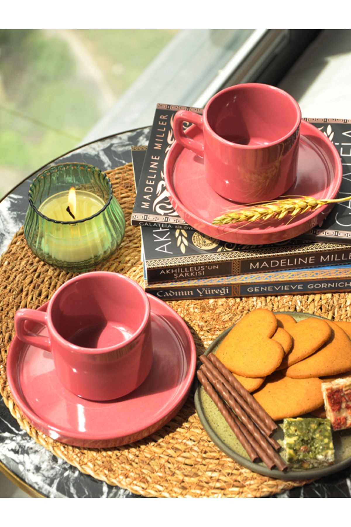 Cera'n 2'li Double Çay Fincan Takımı Frambuaz 553