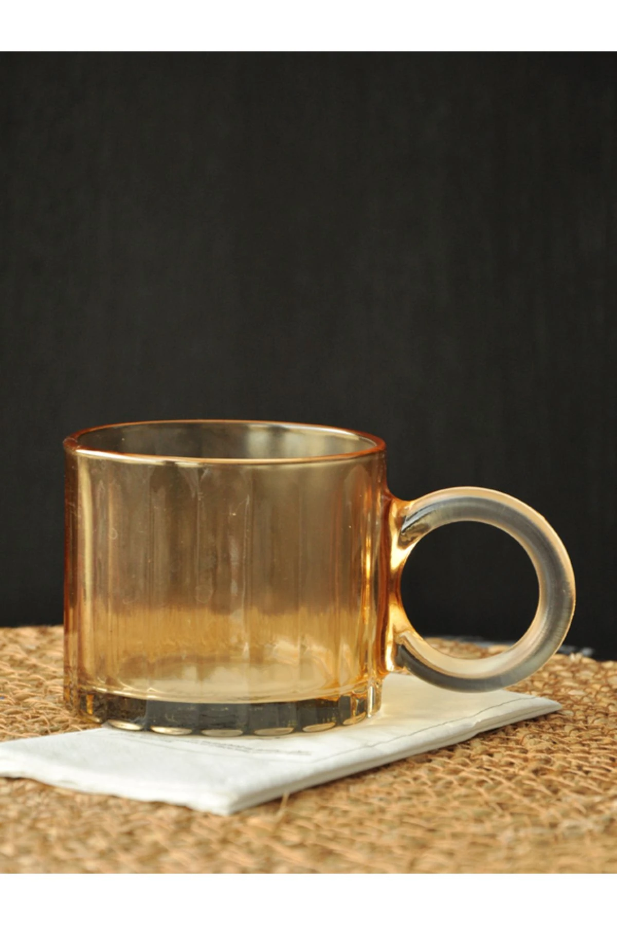 Hicheon Anber Cam Bardak-Kupa Sarı 250 Ml