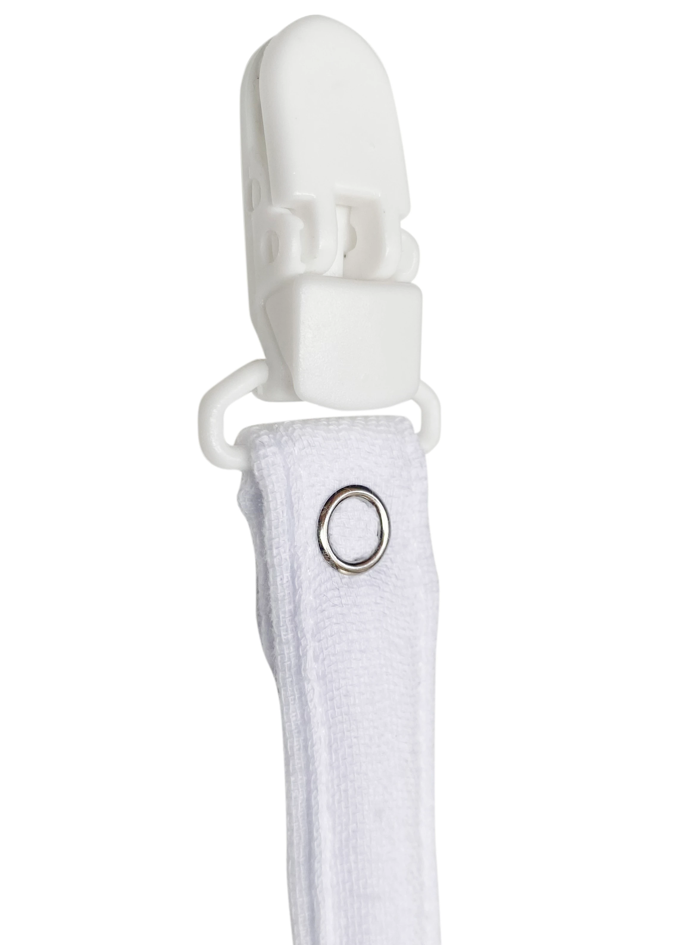 Pamuk Müslin Bebek Emzik Askısı - 1 Plastik Klips, Kolay Açılır Emzik Tutacağı / Zinciri | 2x25 cm