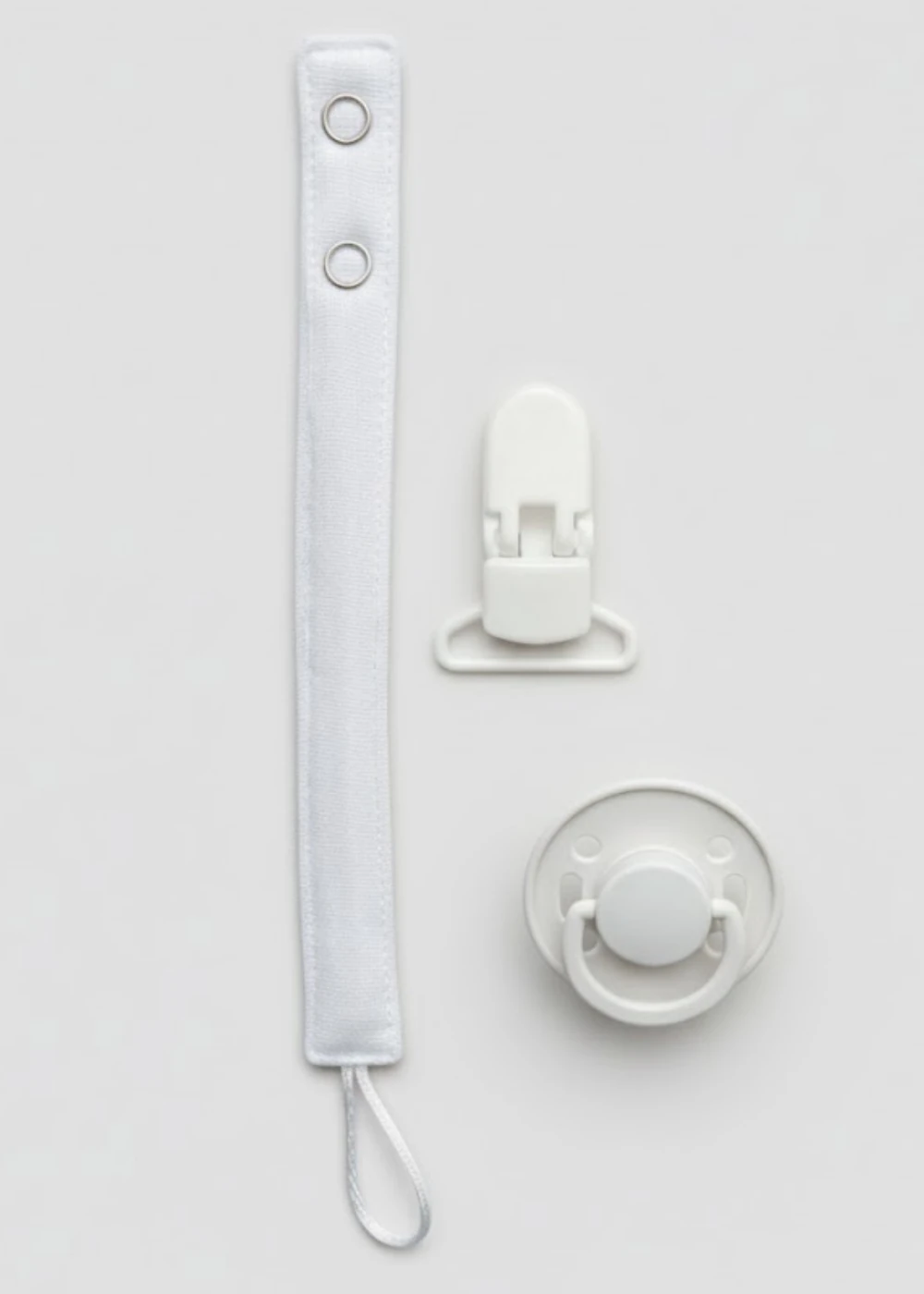 Pamuk Müslin Bebek Emzik Askısı - 1 Plastik Klips, Kolay Açılır Emzik Tutacağı / Zinciri | 2x25 cm