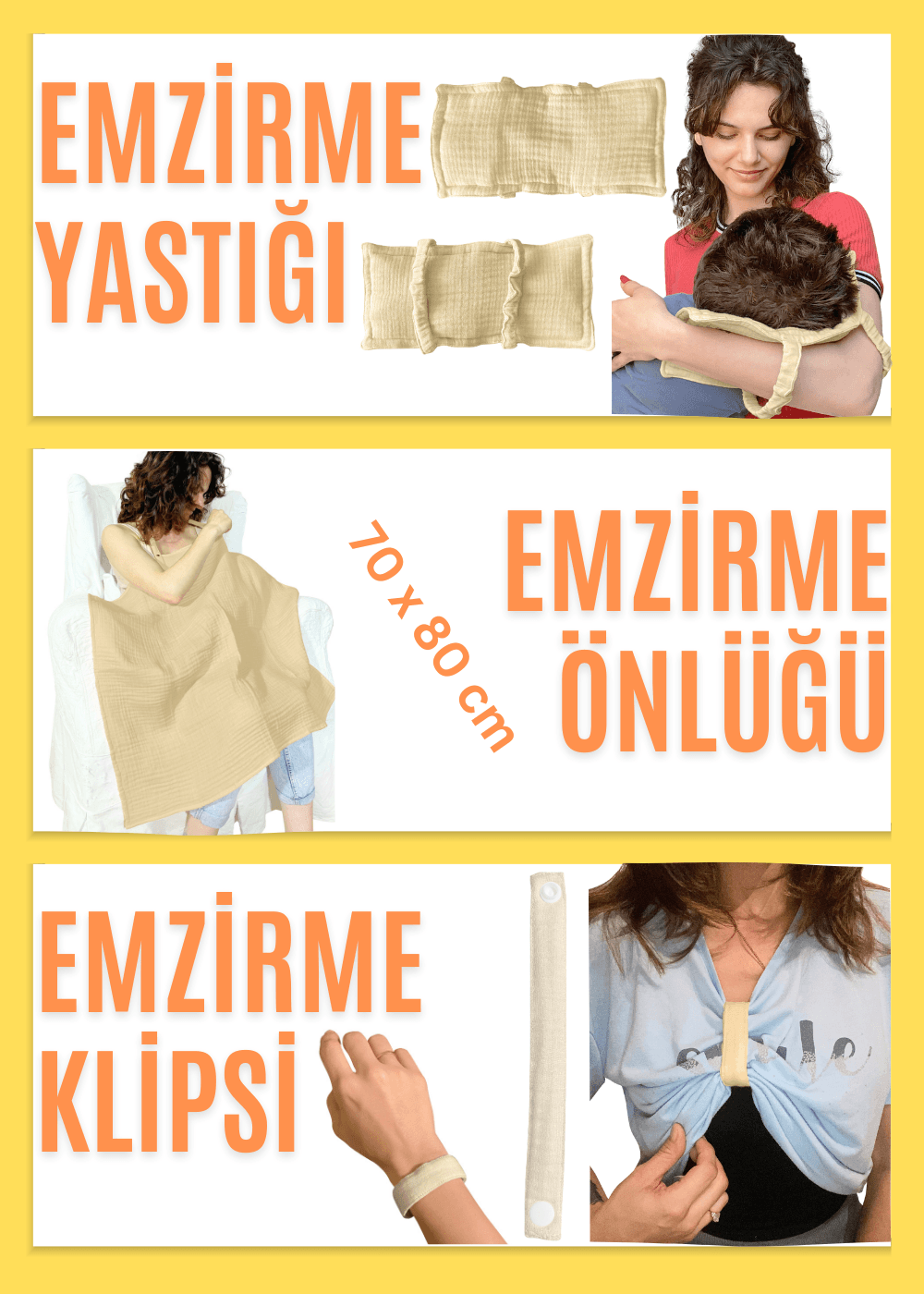 4 Katlı Müslin Bebek Emzirme Seti Emzirme Yastığı Emzirme Klipsi İç Göstermez Bebek Emzirme Önlüğü - latte (bej)