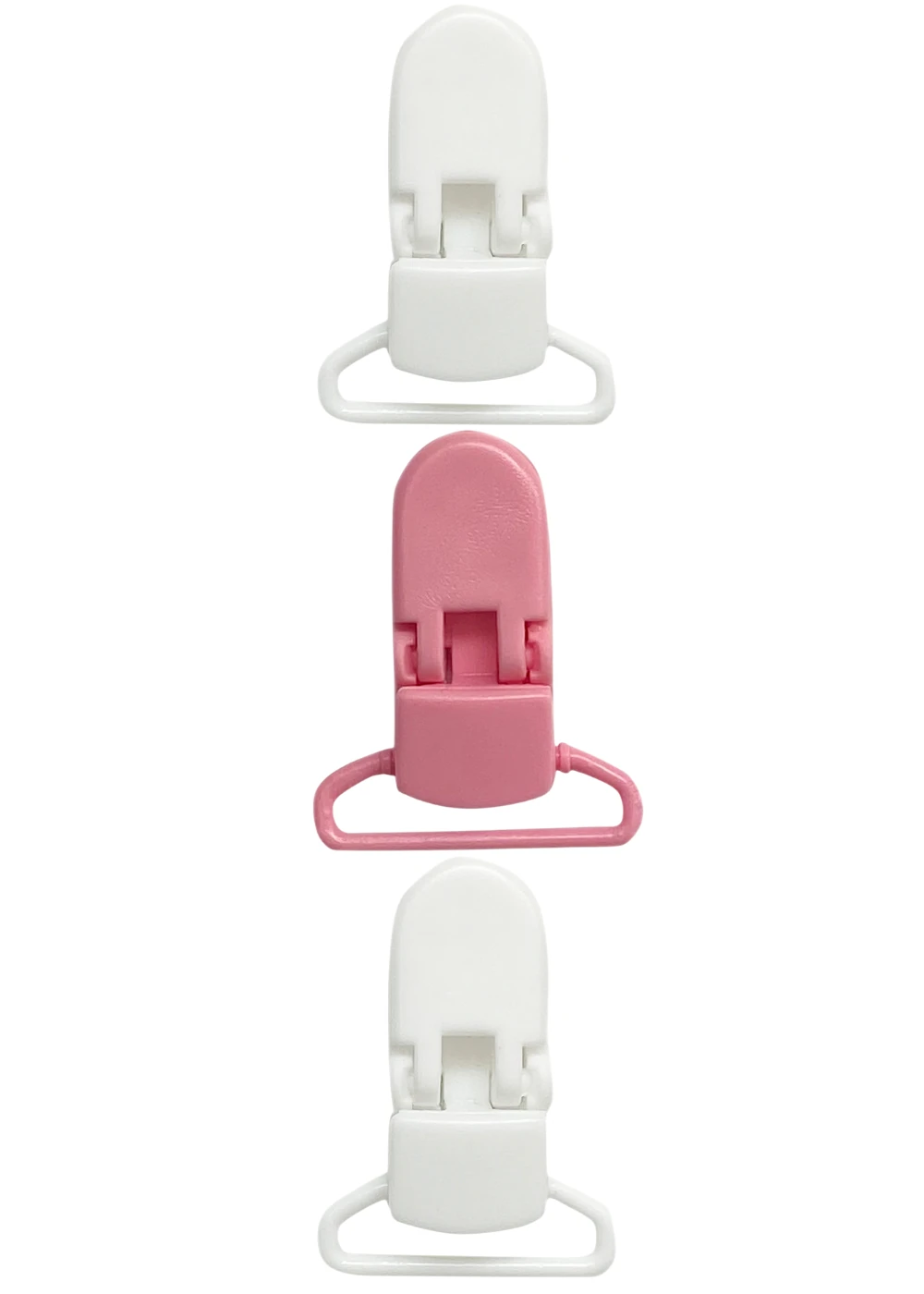 3'lü Pamuk Müslin Bebek Emzik Askısı - 3 Plastik Klips, Kolay Açılır Emzik Tutacağı / Zinciri | 2x25 cm