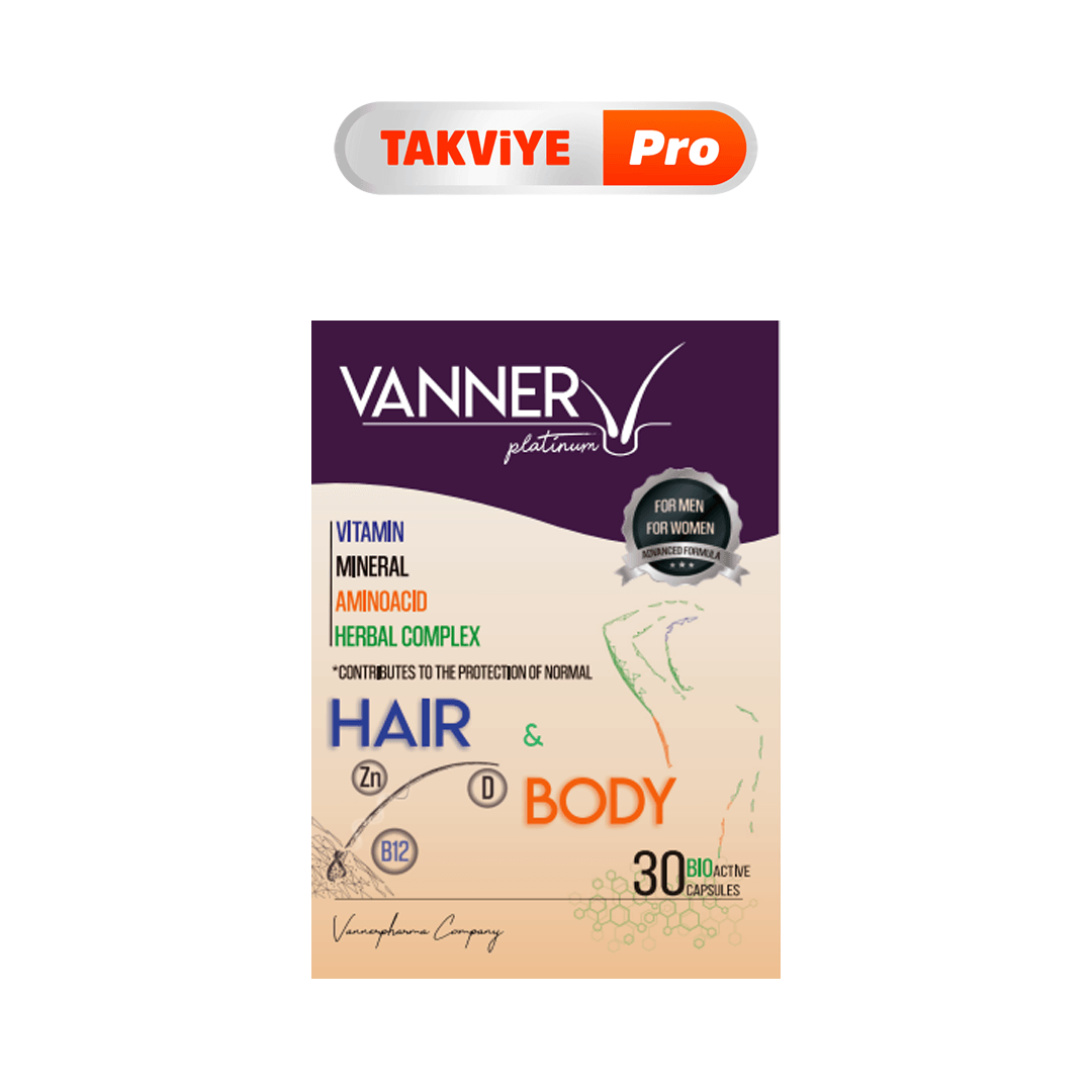 Vanner Pharma İlaç Vanner Platinum Hair Body Multivitamin 30 Bioactive Capsules