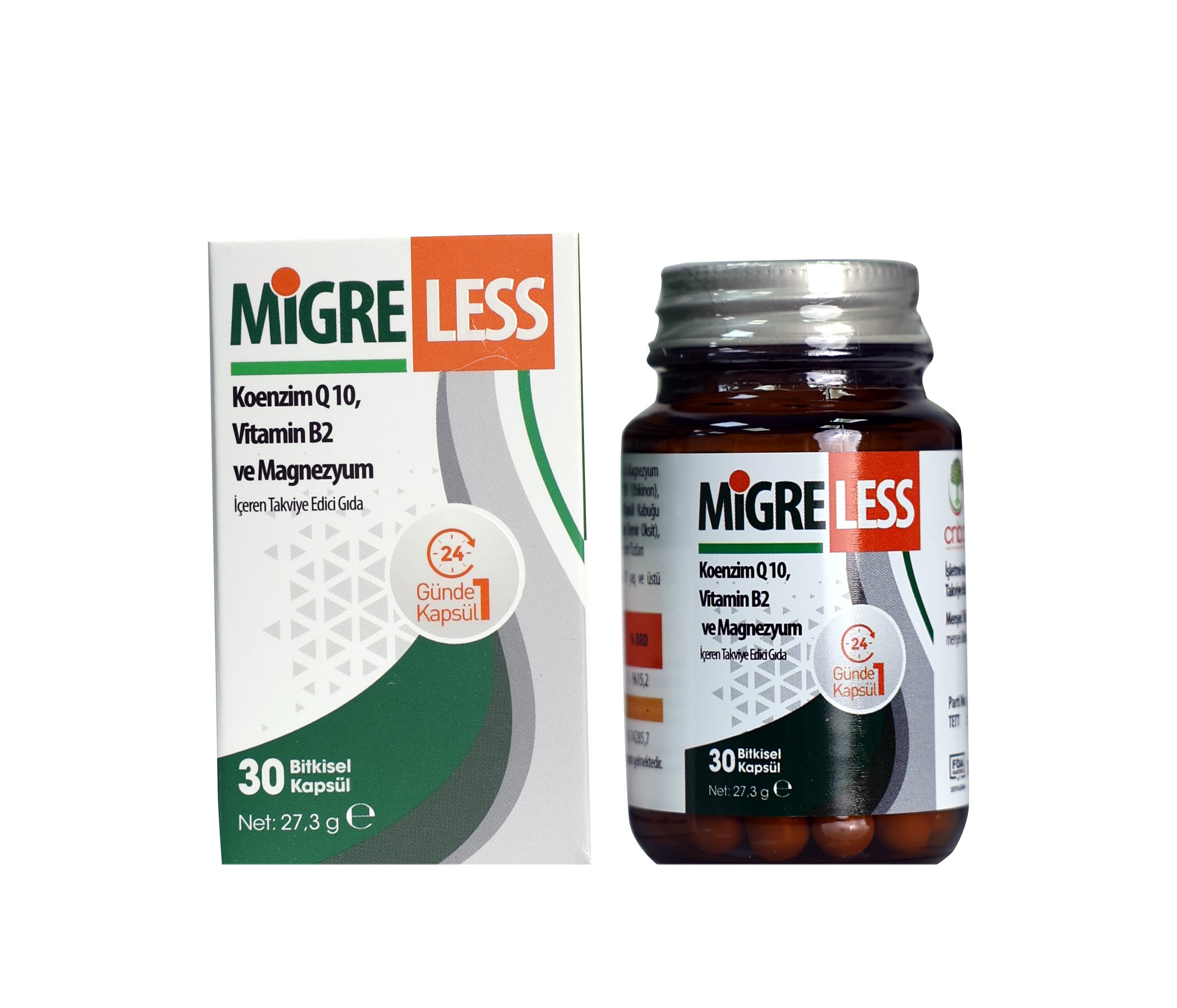 Migreless Koenzimq 10 Vitamin B2 ve Magnezyum İçeren Takviye Edici Gıda 30