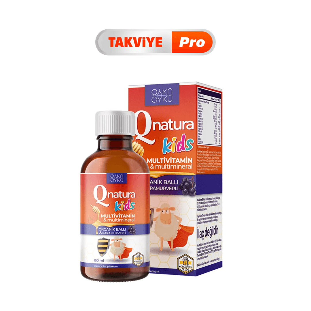 Quzu Kids Multivitamin Multimineral Organik Ballı Karamürverli 150 ml