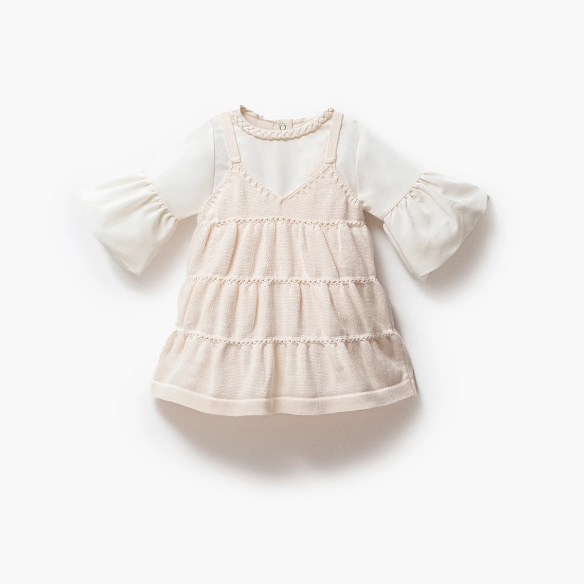 KREM NİPPERLAND KIZ 3-6-9-12 AY AMELIA ELBİSE