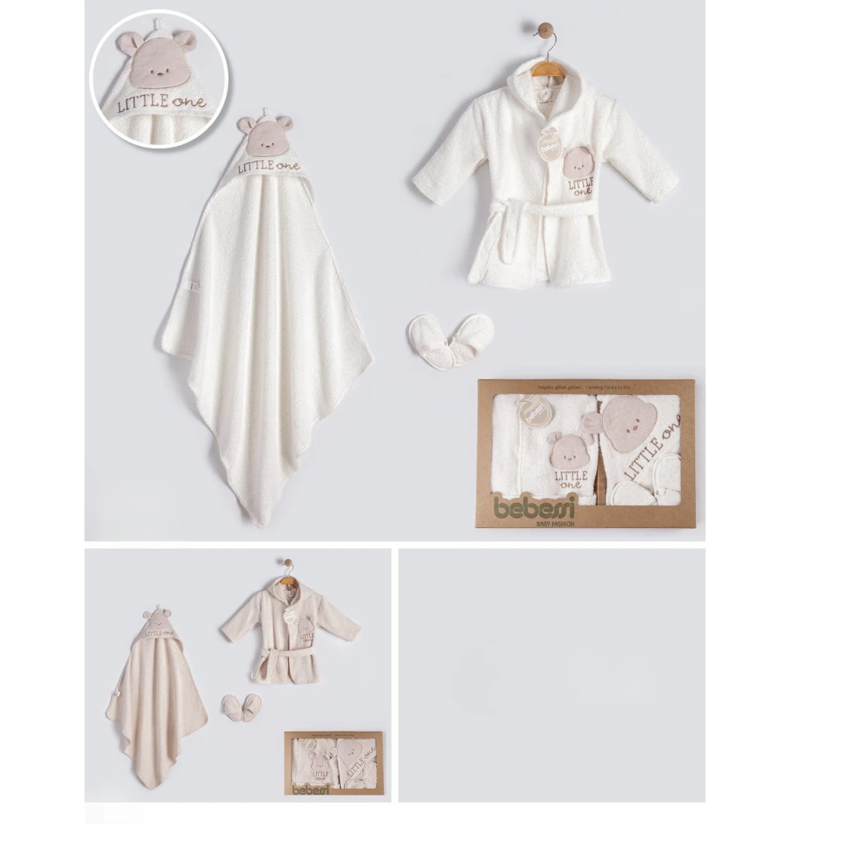 Erkek 0-12 Ay Little Bear Kutulu Bornoz