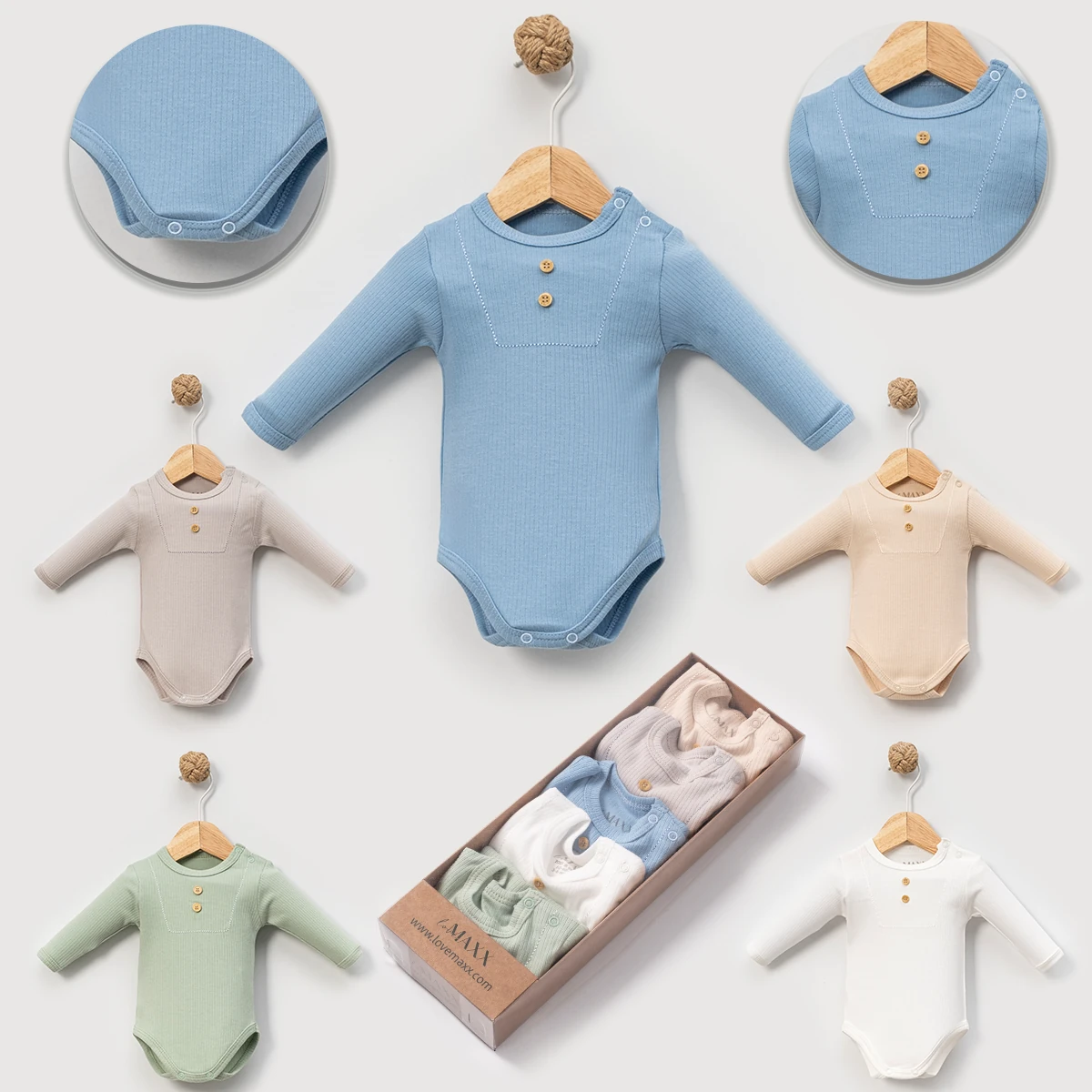 ERKEK 0/3-3/6 AY 5Lİ UZUNKOL BODY