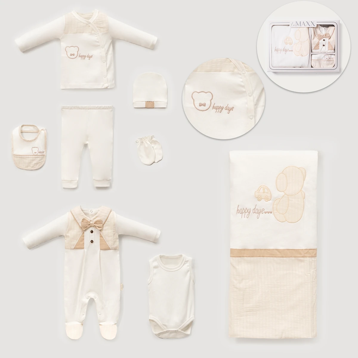 ERKEK 0-3 AY HAPPY DAYS KUTULU SET