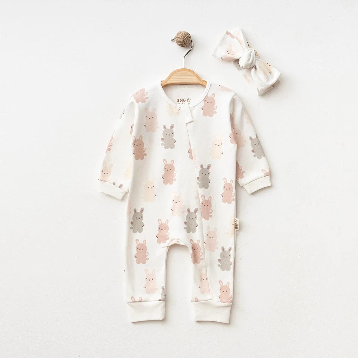 Kız  Tavşan Desen Fermuarlı Tulum