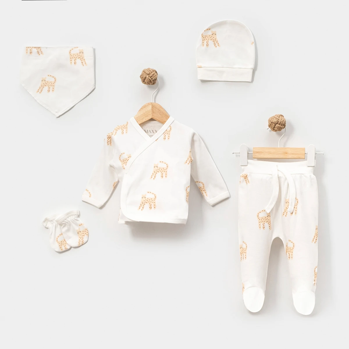 ERKEK 0-3 AY KAPLAN DESENLİ 5Lİ SET