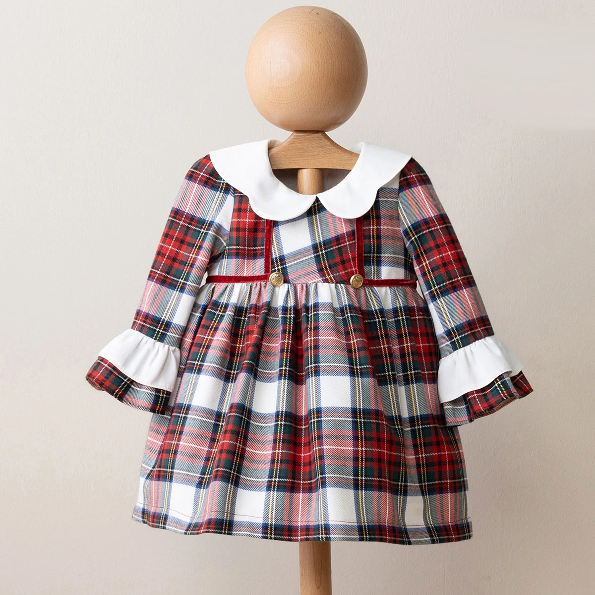 Kız 6-9-12-18-24 Ay Ekose Elbise