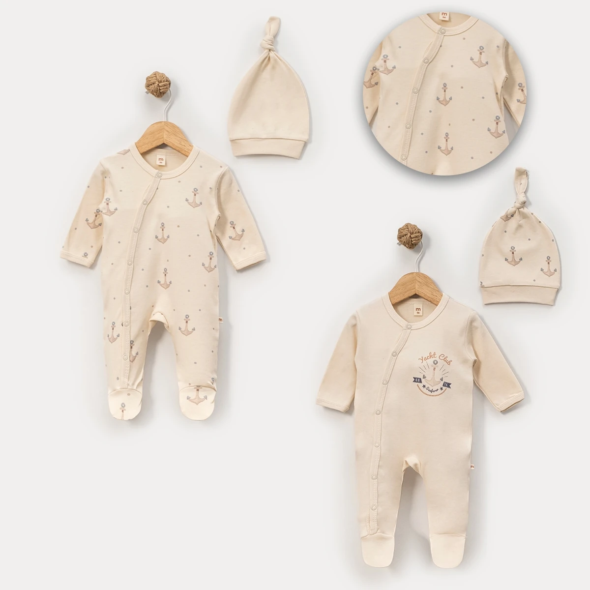 Çapa Desenli 2'li Tulum Set