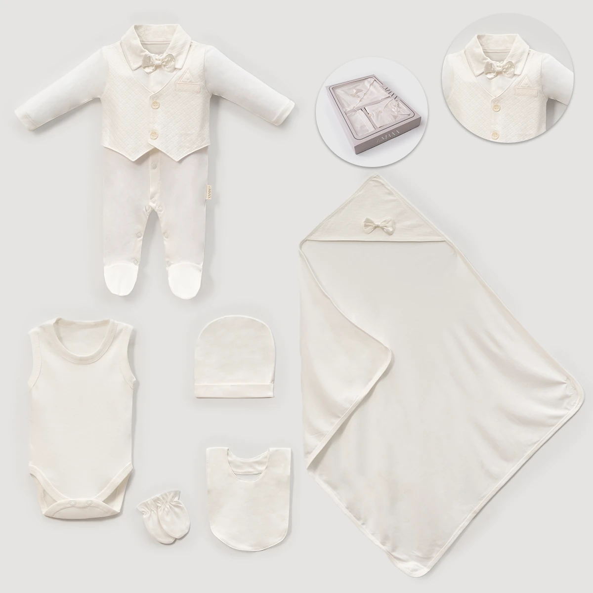 ERKEK 0-3 AY PAPYONLU KUTULU SET