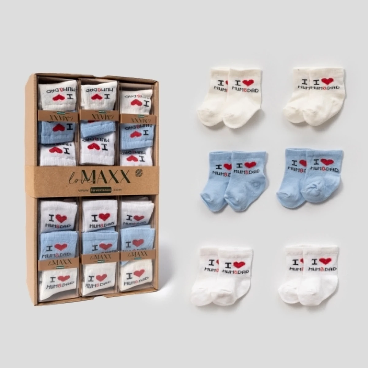 ERKEK 0/3-3/6 AY MOM DAD 6LI ÇORAP 12Lİ