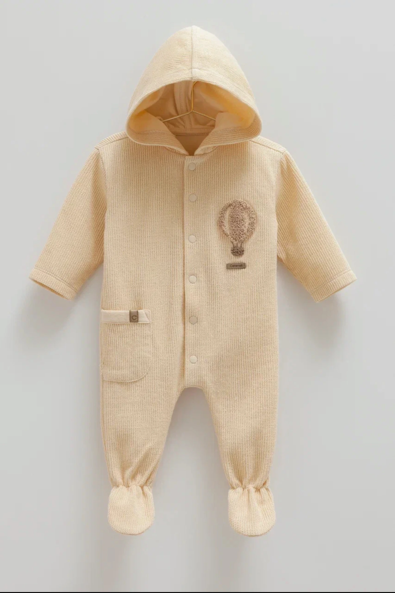 Caramell Kapüşonlu Erkek Tulum