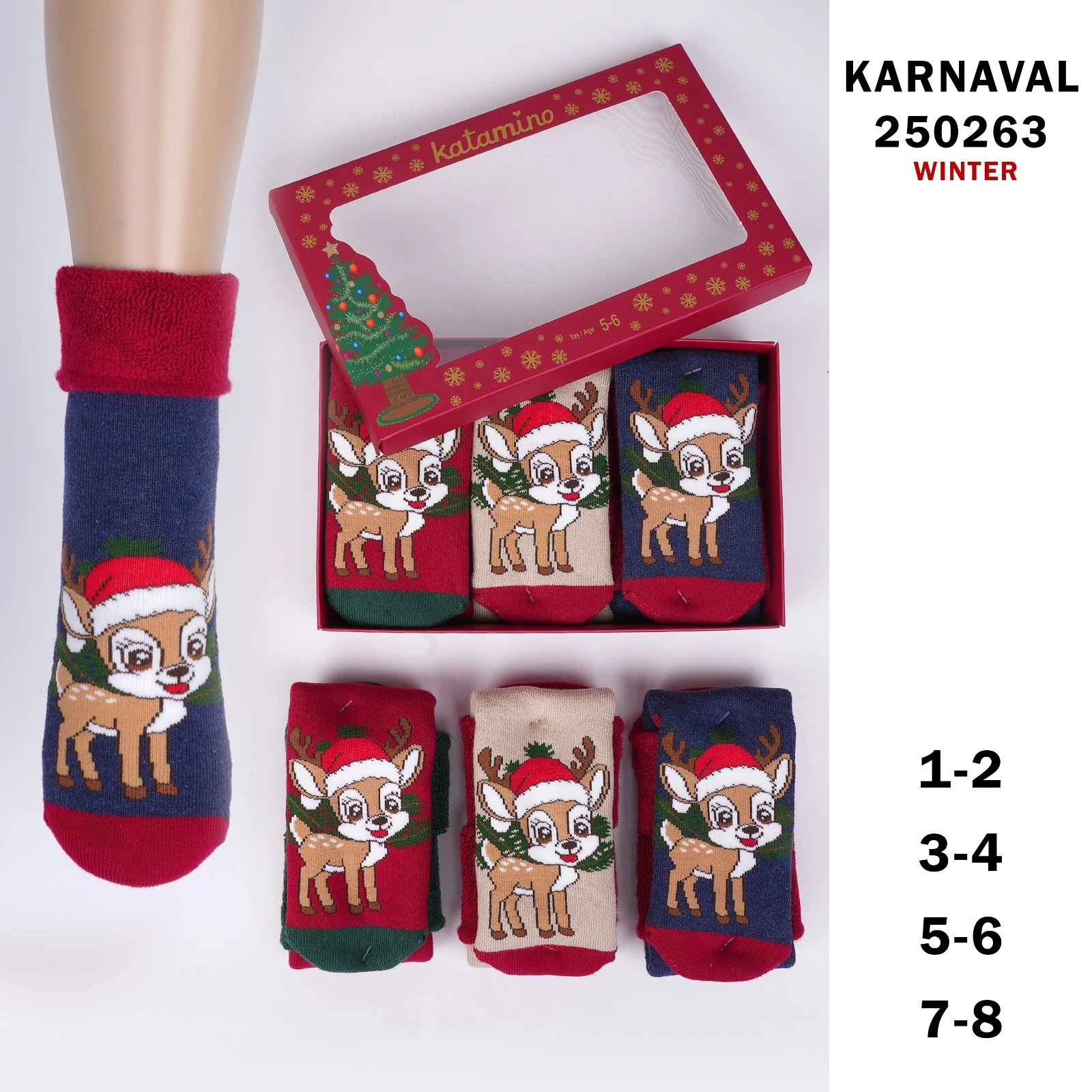 Yılbaşı Temalı 3'lü Çorap 