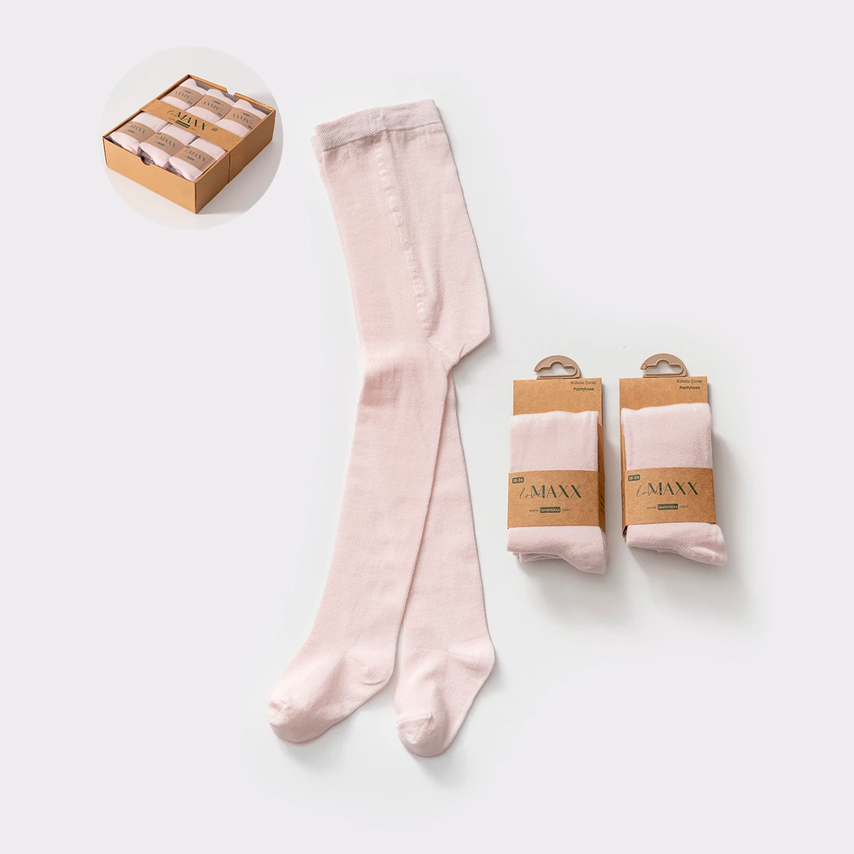 Pembe Külotlu Çorap( 6-12 Ay )