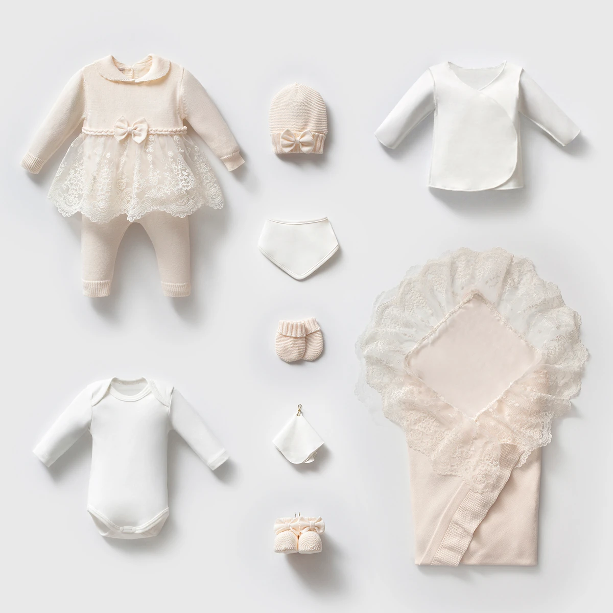 KREM NİPPERLAND KIZ 0-3 AY DANTELLİ 10LU SET