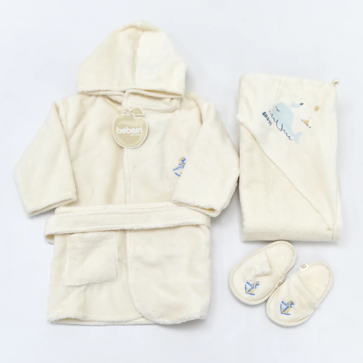 Erkek 0-12 Ay Set Sailing Kutulu Bornoz