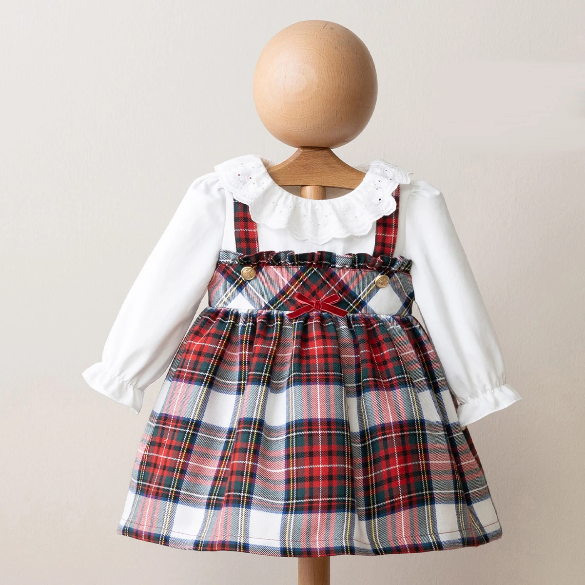 Kız 6-9-12-18-24 Ay Ekose Elbise