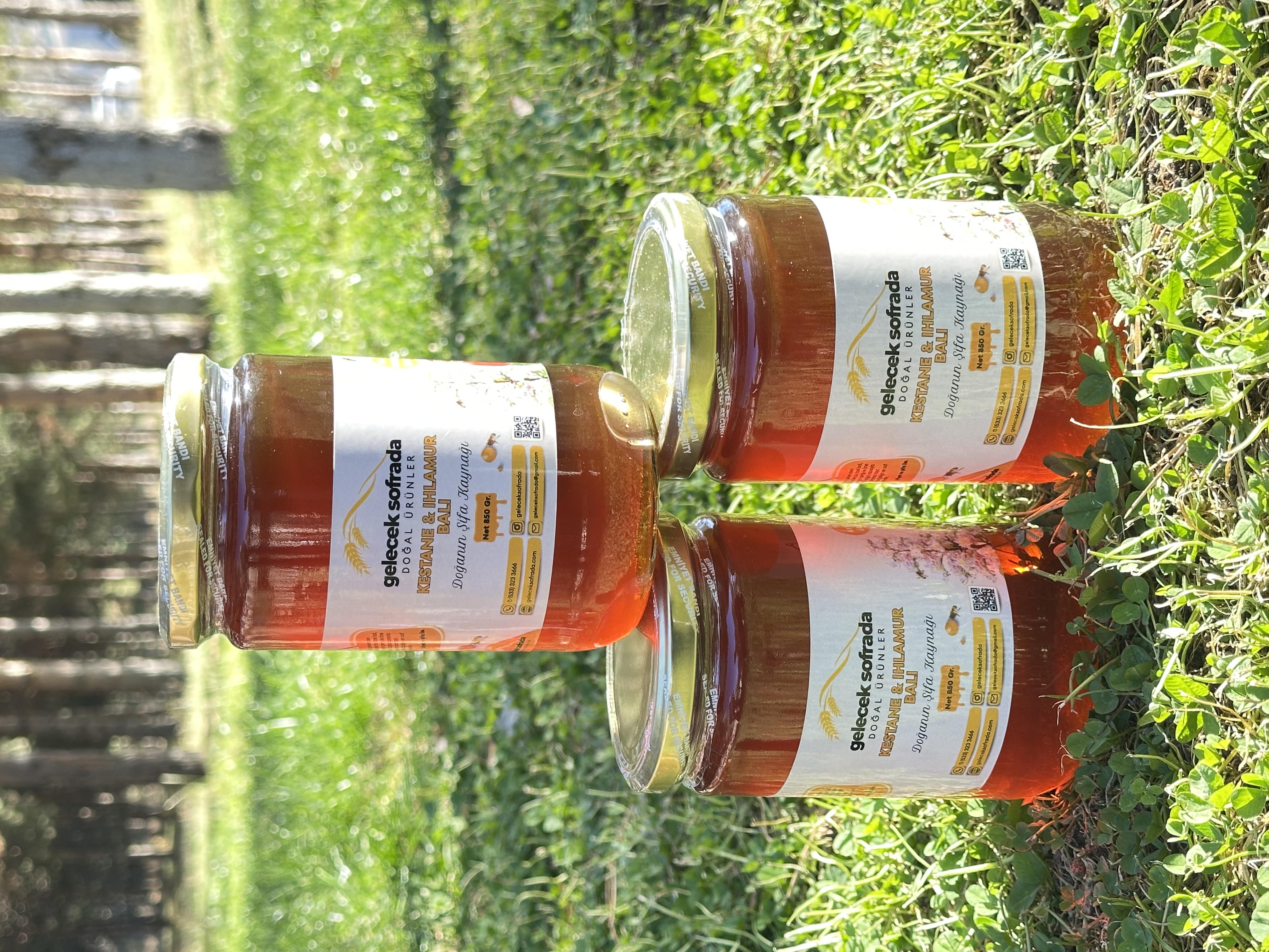 Doğal İkili Şifalı Bal Paketi – Kestane & Ihlamur 850 gr. + Ham Çiçek Balı 850 gr.