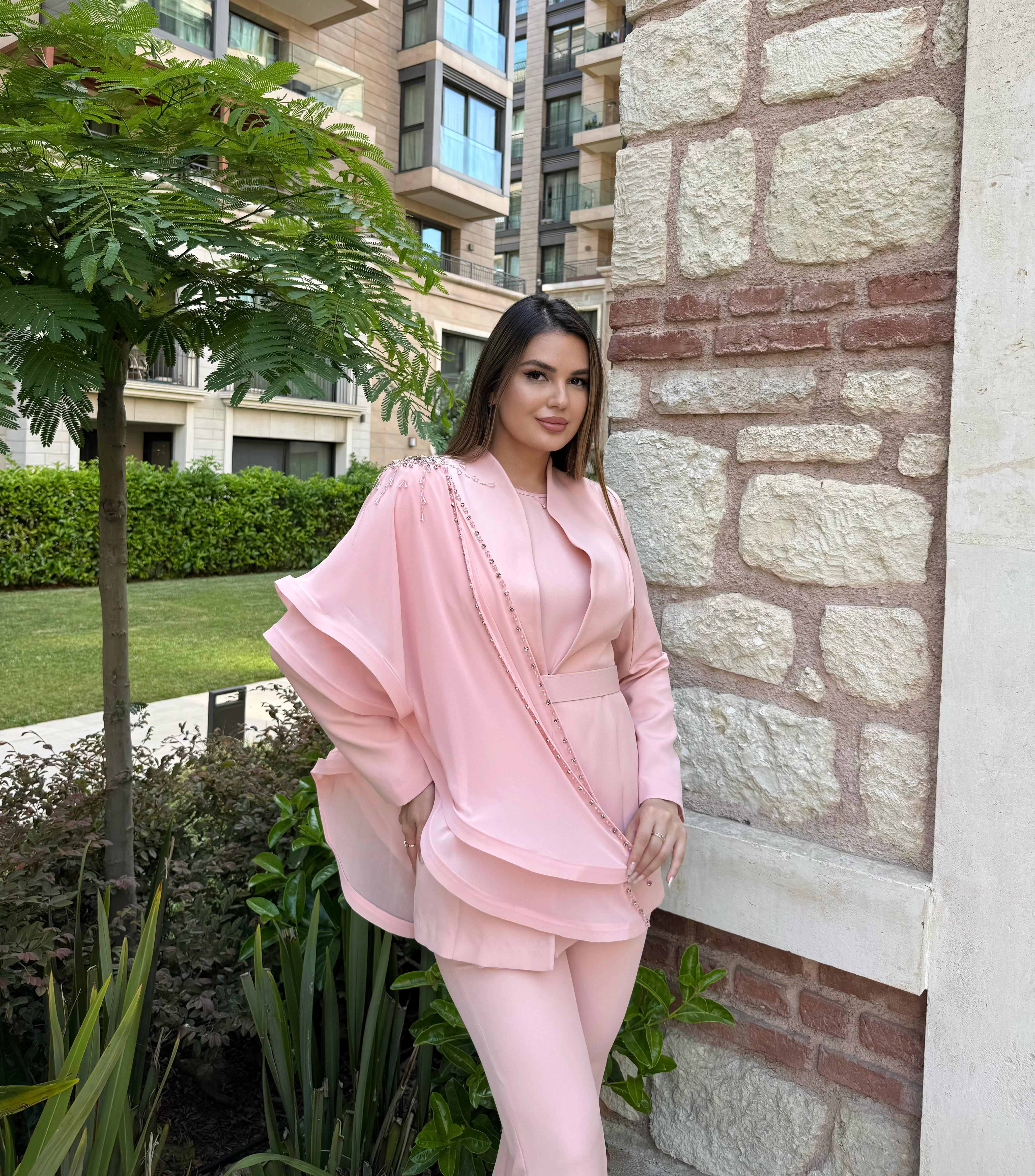 3238 CEKET PANTOLON BLUZ ABİYE TAKIM 