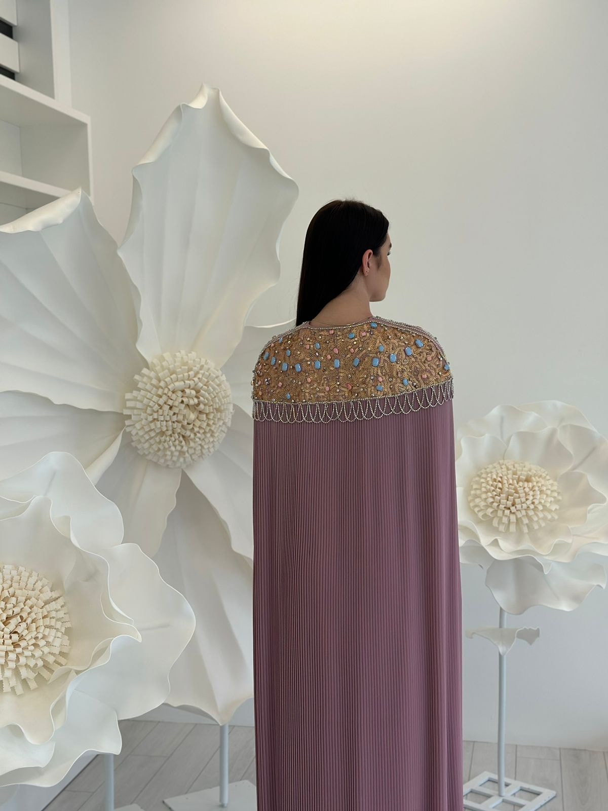 2980 NAKIŞ VE TAŞ İŞLEMELİ İKİLİ TAKIM ABAYA 