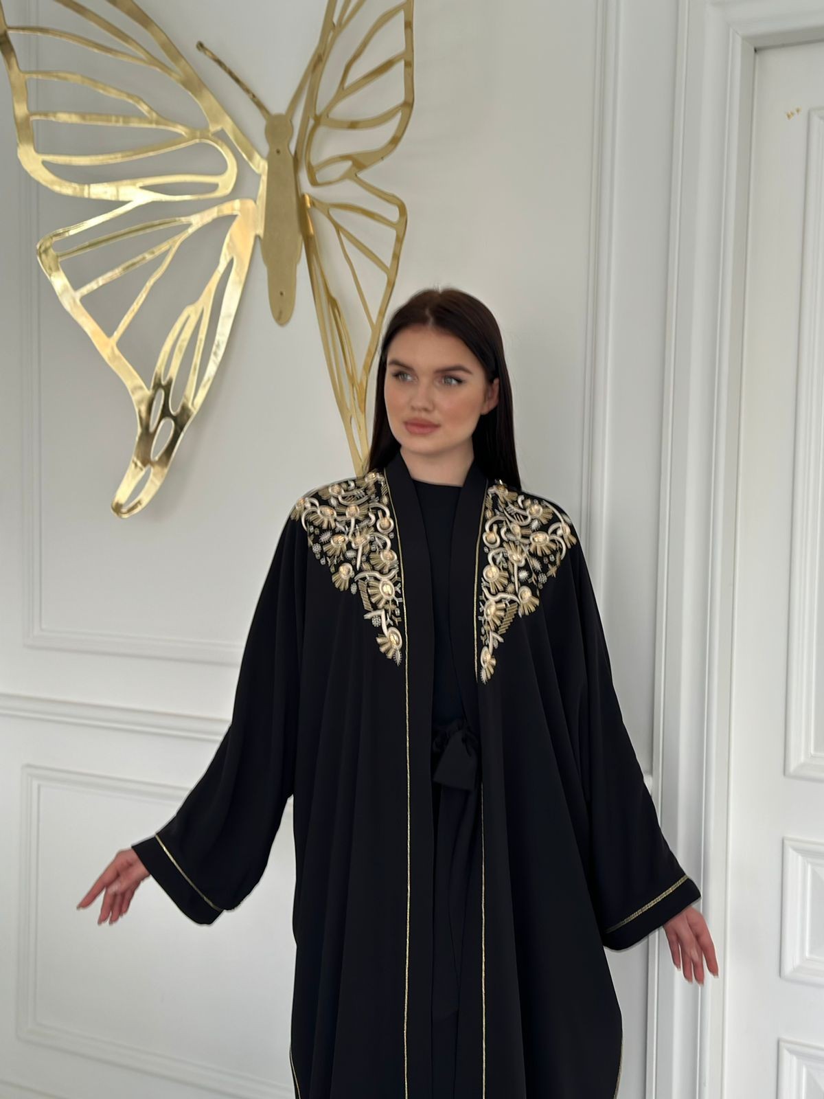 2980 NAKIŞ VE TAŞ İŞLEMELİ İKİLİ TAKIM ABAYA 