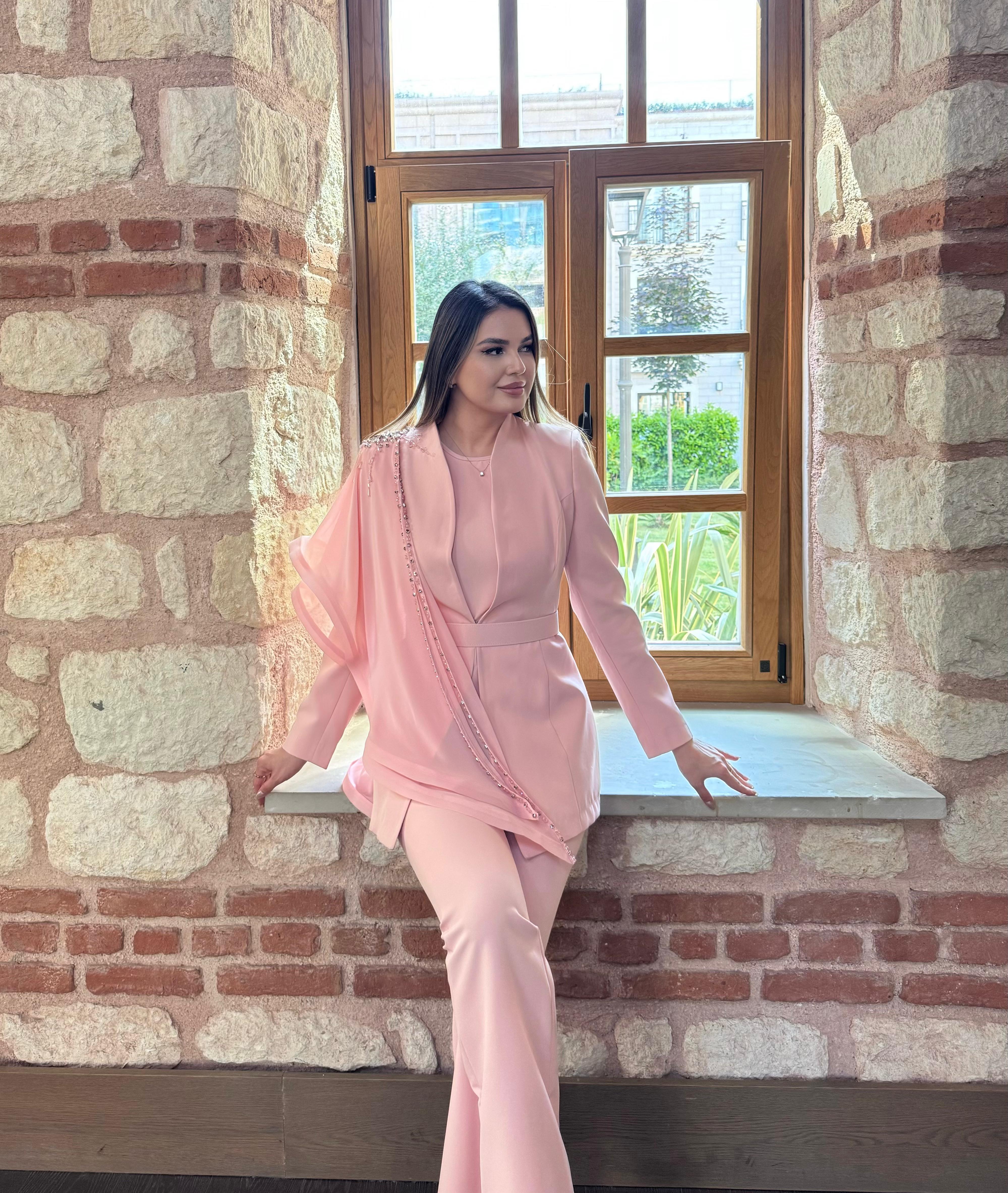 3238 CEKET PANTOLON BLUZ ABİYE TAKIM 