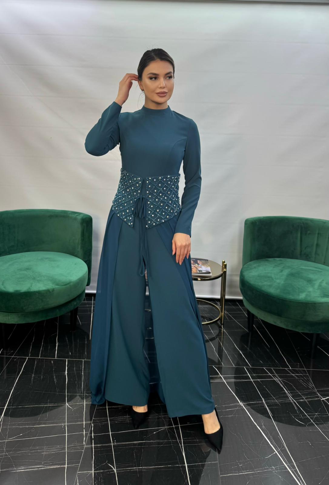 3263 ÖZEL TASARIM TULUM  - PETROL