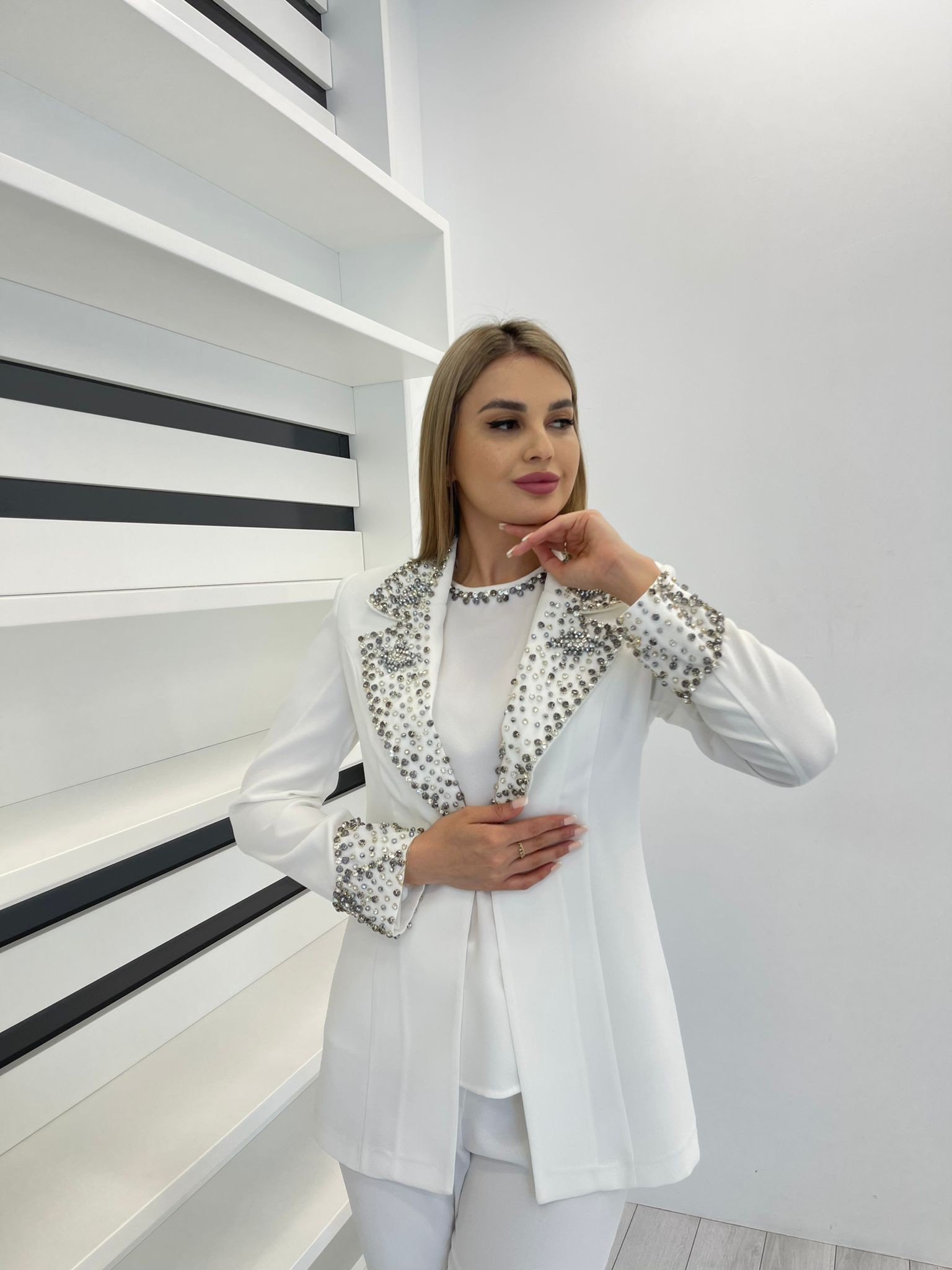 2811 ÖZEL EL İŞİ TAŞ İŞLEMELİ ÜÇLÜ TAKIM