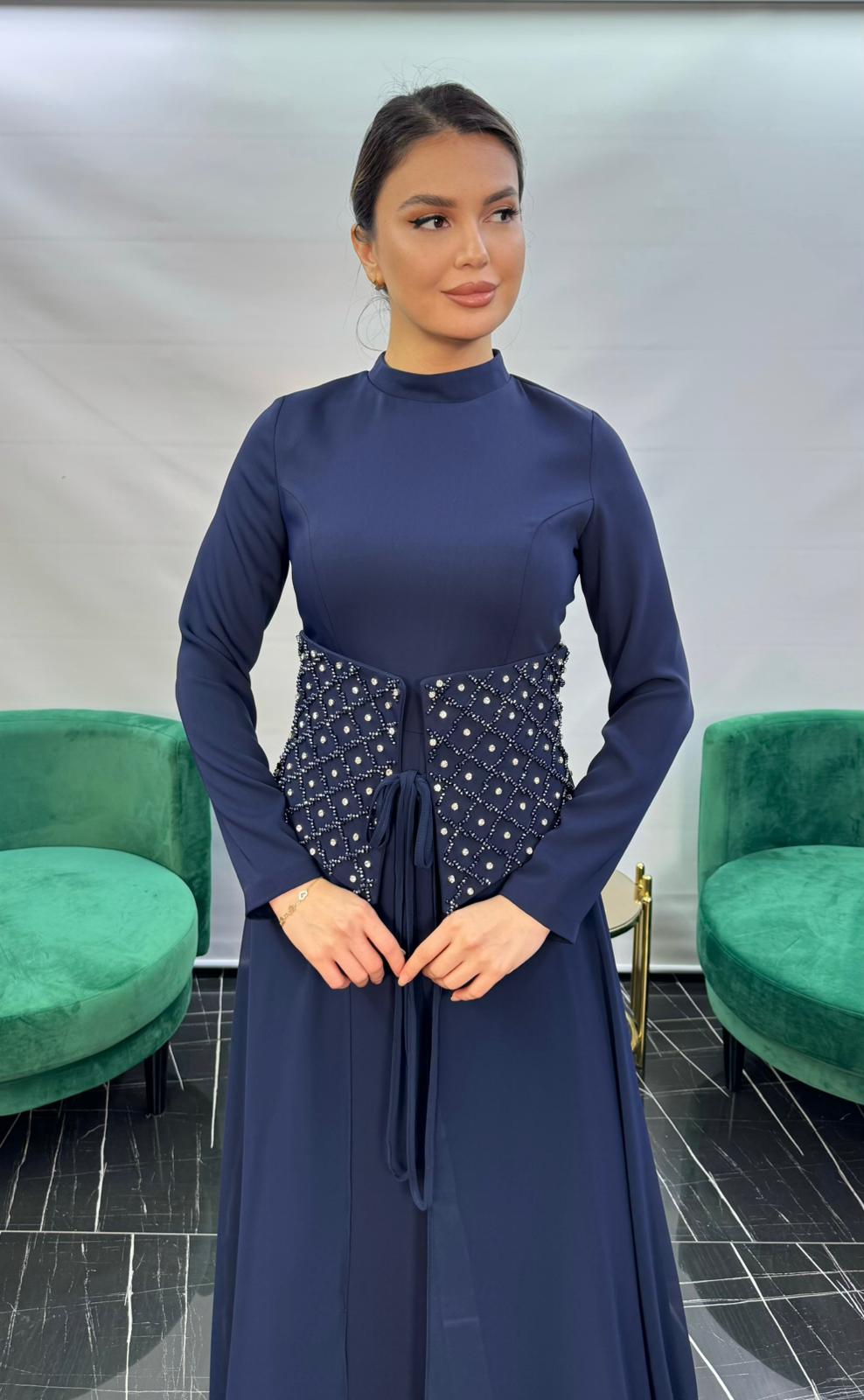 3263 ÖZEL TASARIM TULUM  - LACİVERT