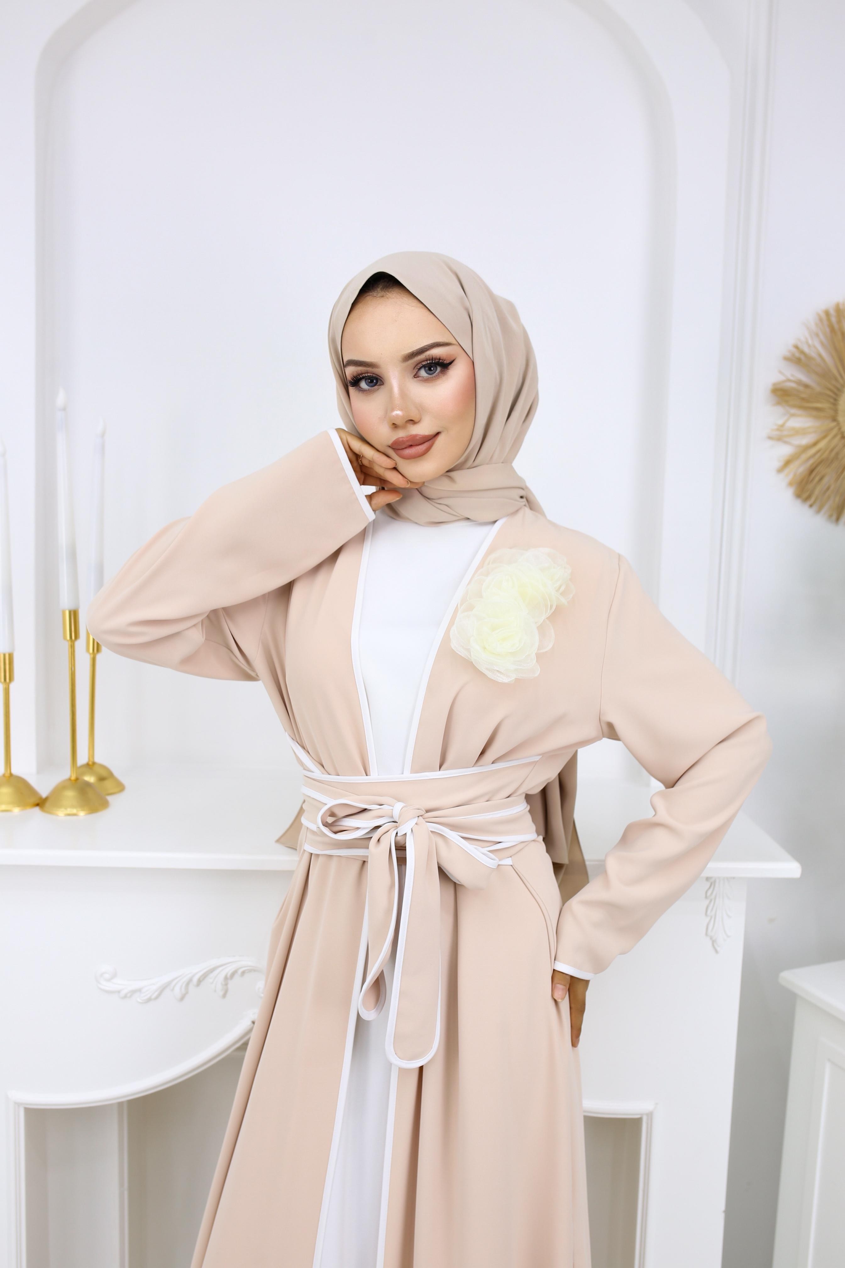 3050 ÇİÇEK DETAYLI ABAYA 