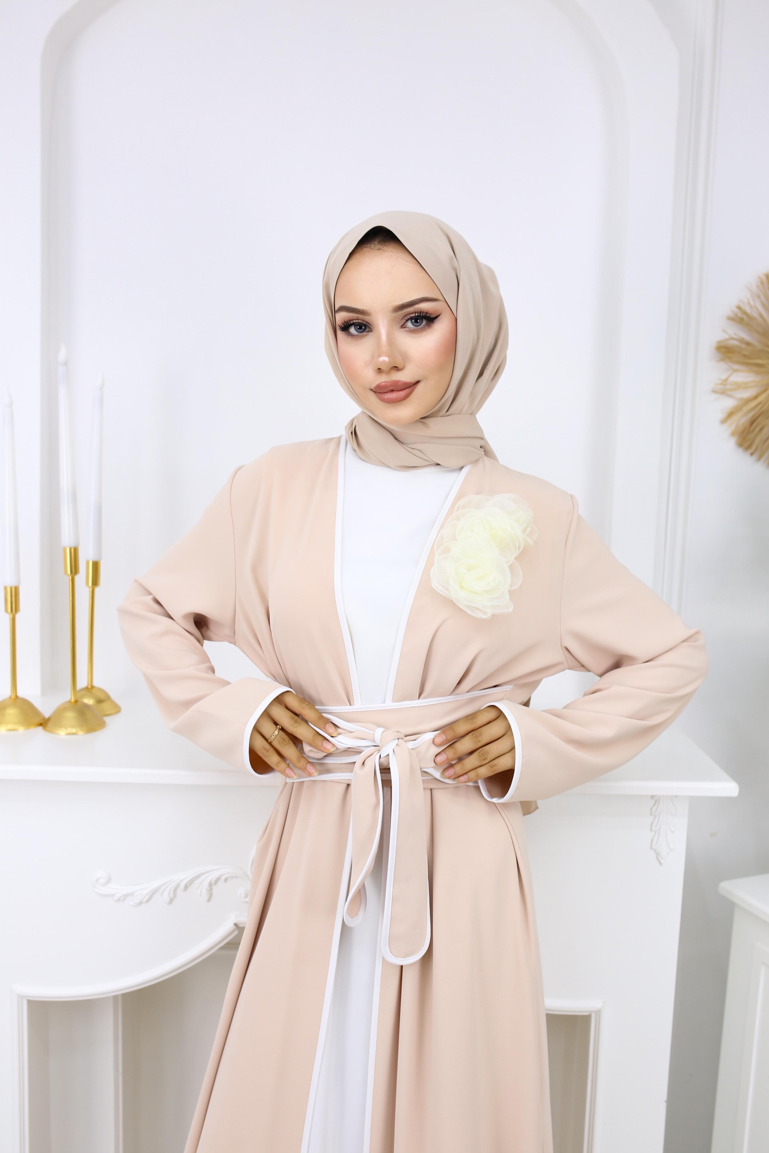 3050 ÇİÇEK DETAYLI ABAYA 