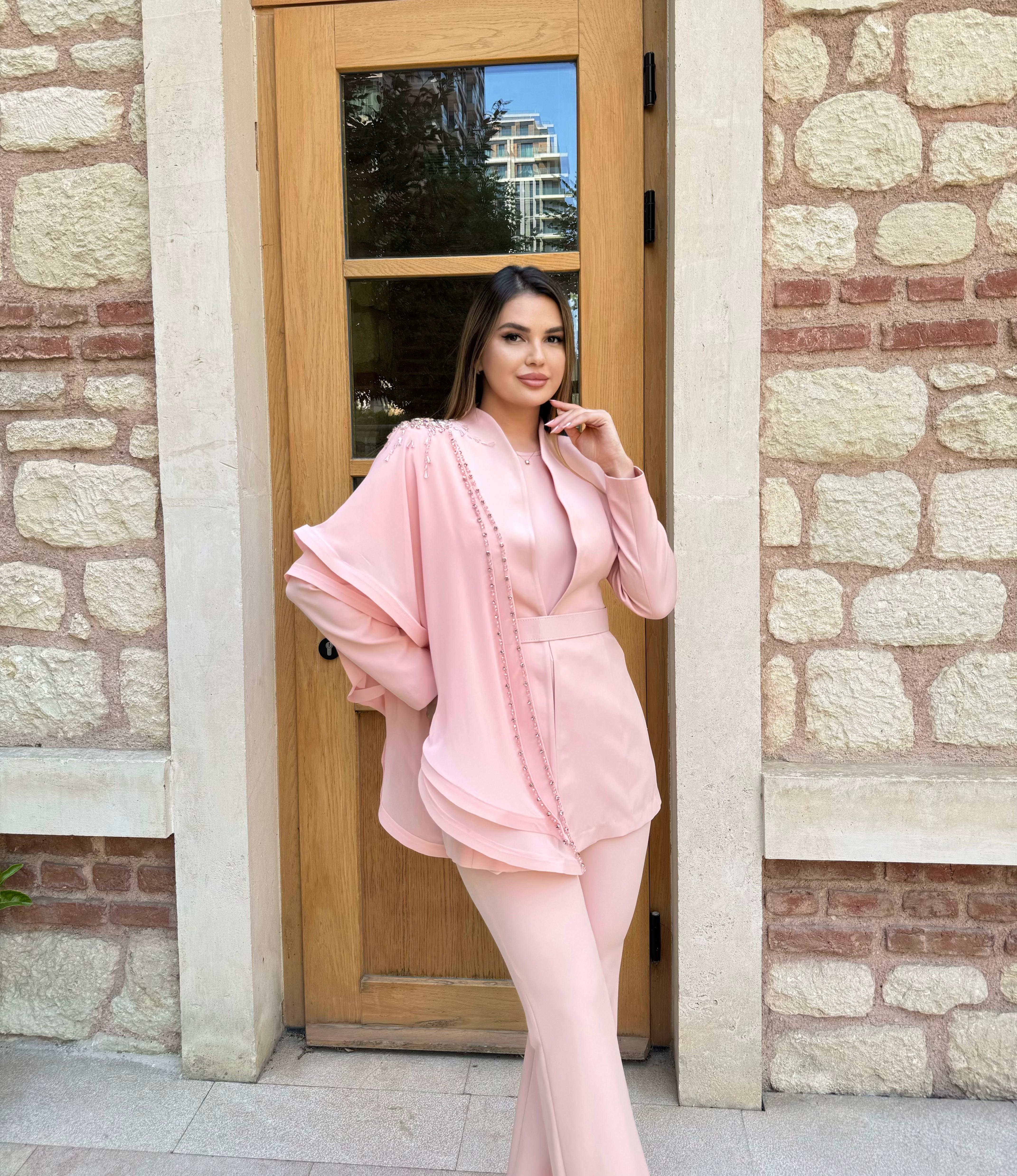 3238 CEKET PANTOLON BLUZ ABİYE TAKIM 