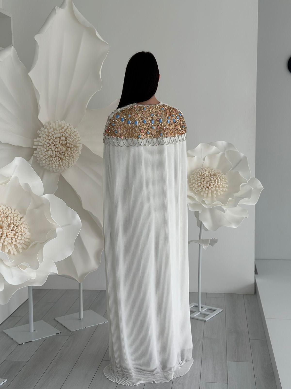 2980 NAKIŞ VE TAŞ İŞLEMELİ İKİLİ TAKIM ABAYA 
