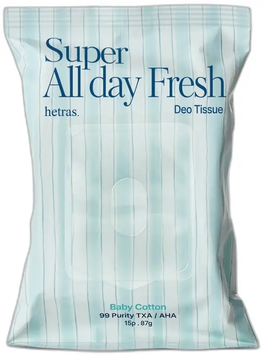 hetras Hetras Super All Day Fresh Deodorant Mendil - Baby Cotton 15 Adet