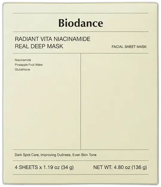 Biodance Biodance Radiant Vita Niasinamid Real Deep Maske 34g x 4