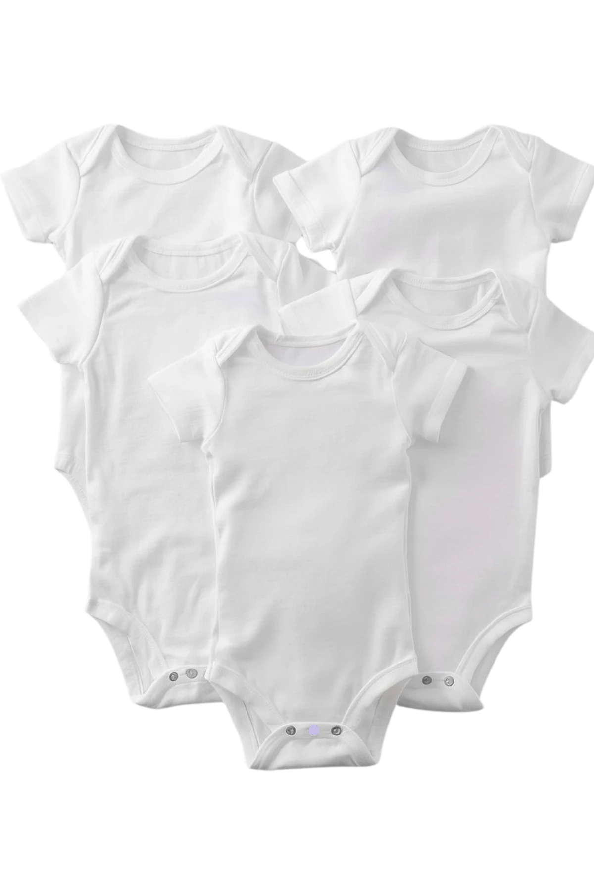 5'Li Kısa Kollu %100 Pamuk Bebek Zıbın Body 