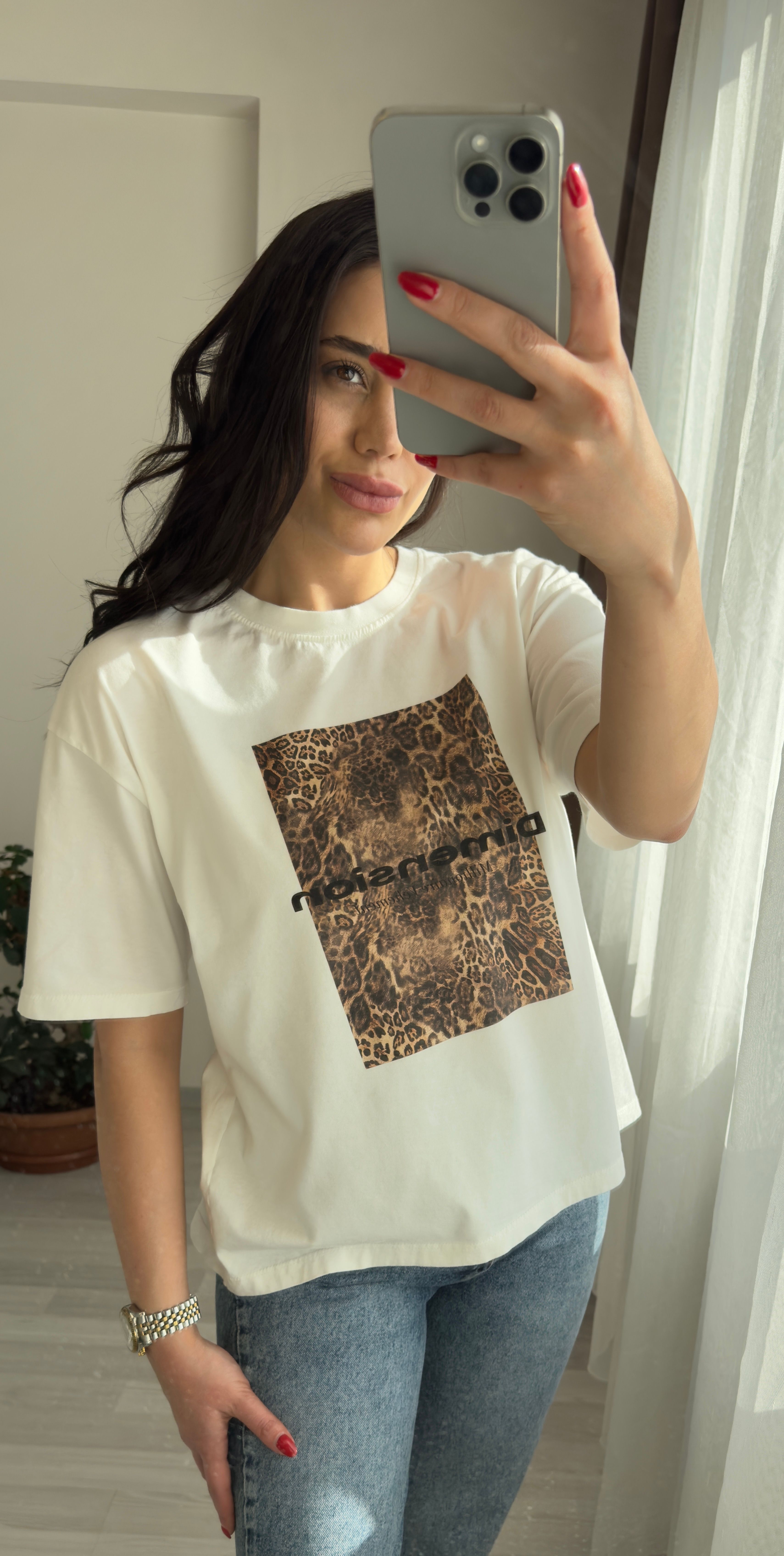 LEOPAR BASKI TSHIRT