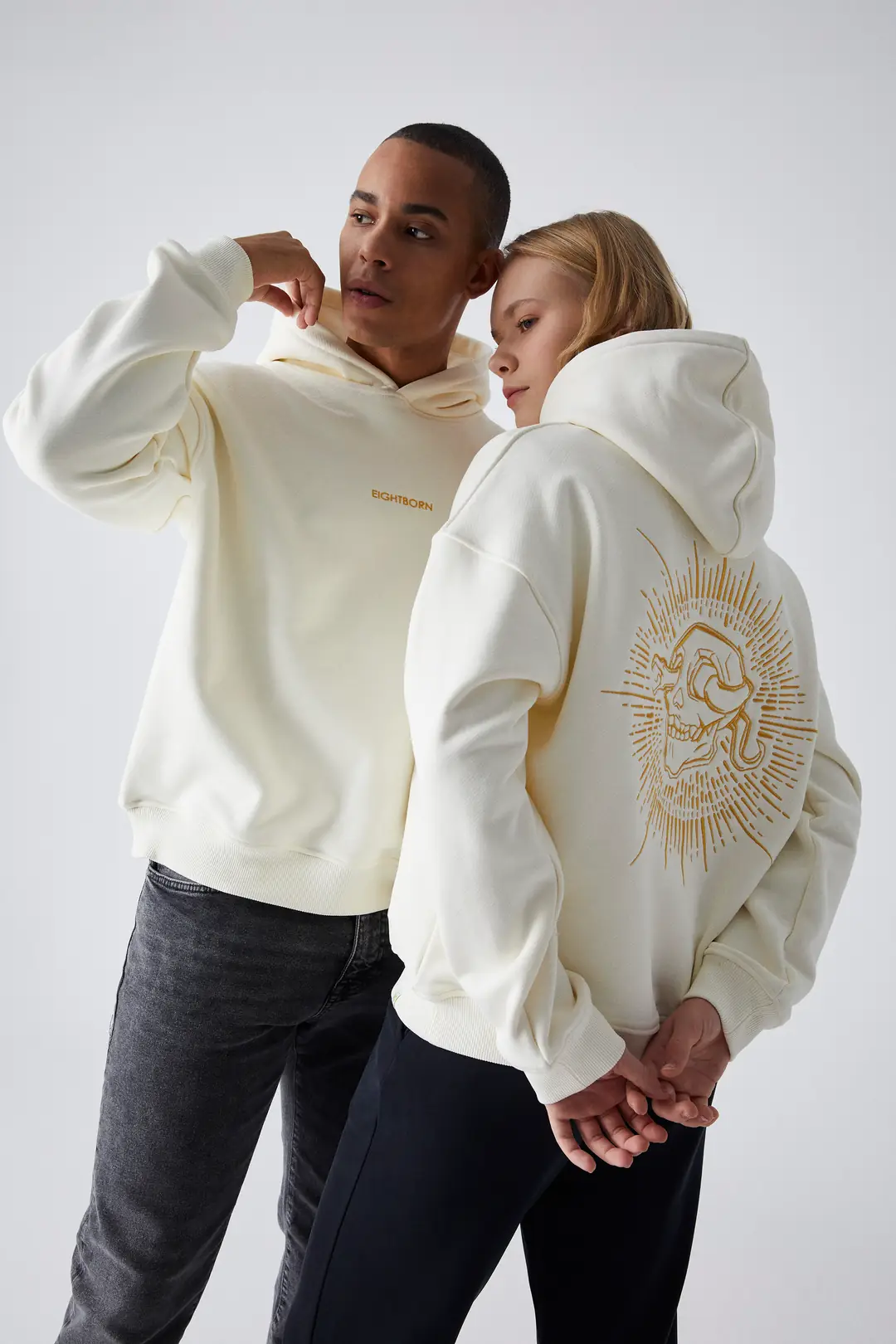H*E様 Golden Brown Brothers Hoodie XXL Golden Skull Oversized Hoodie 12