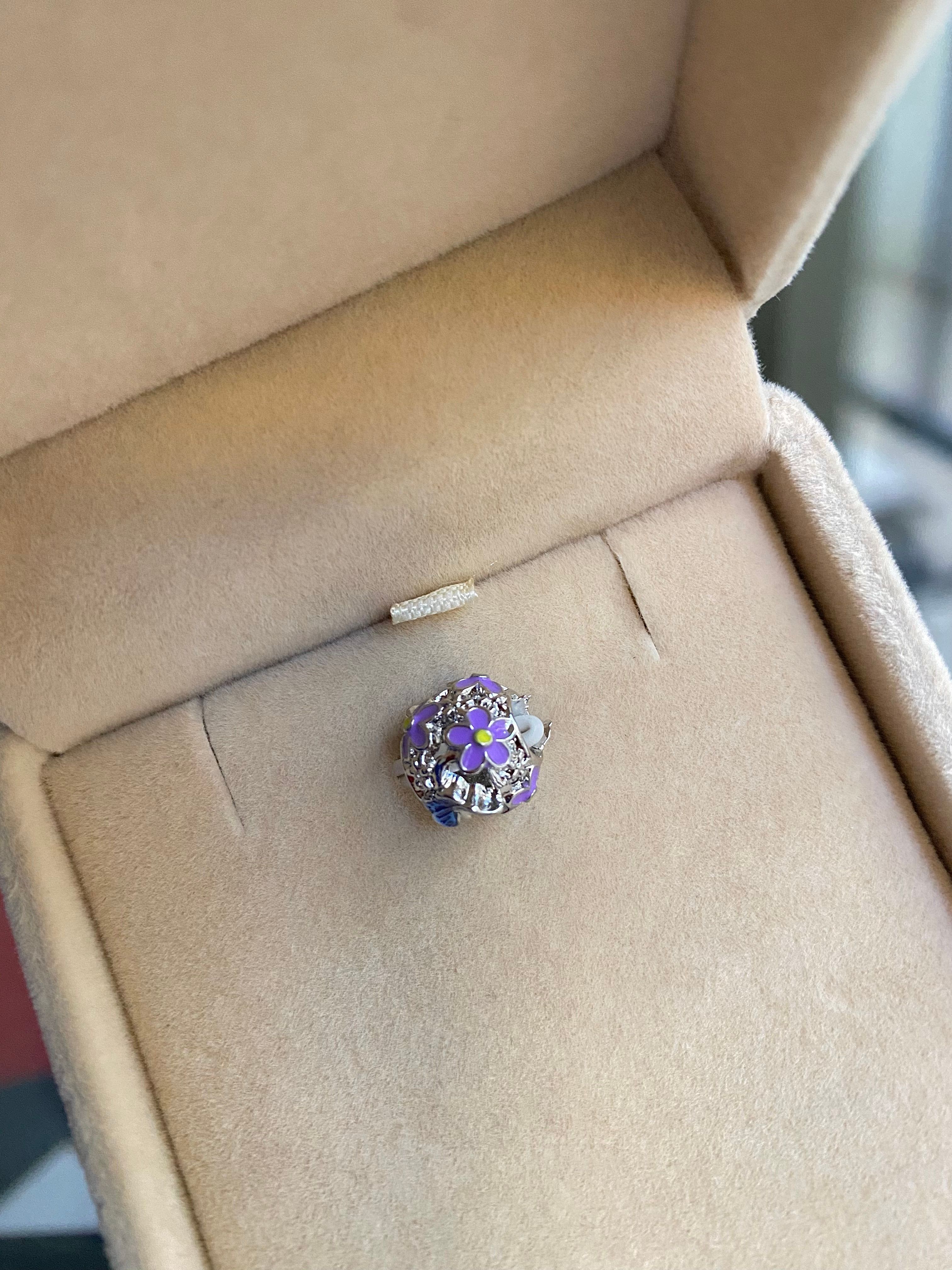 Lila Çiçekli Charm