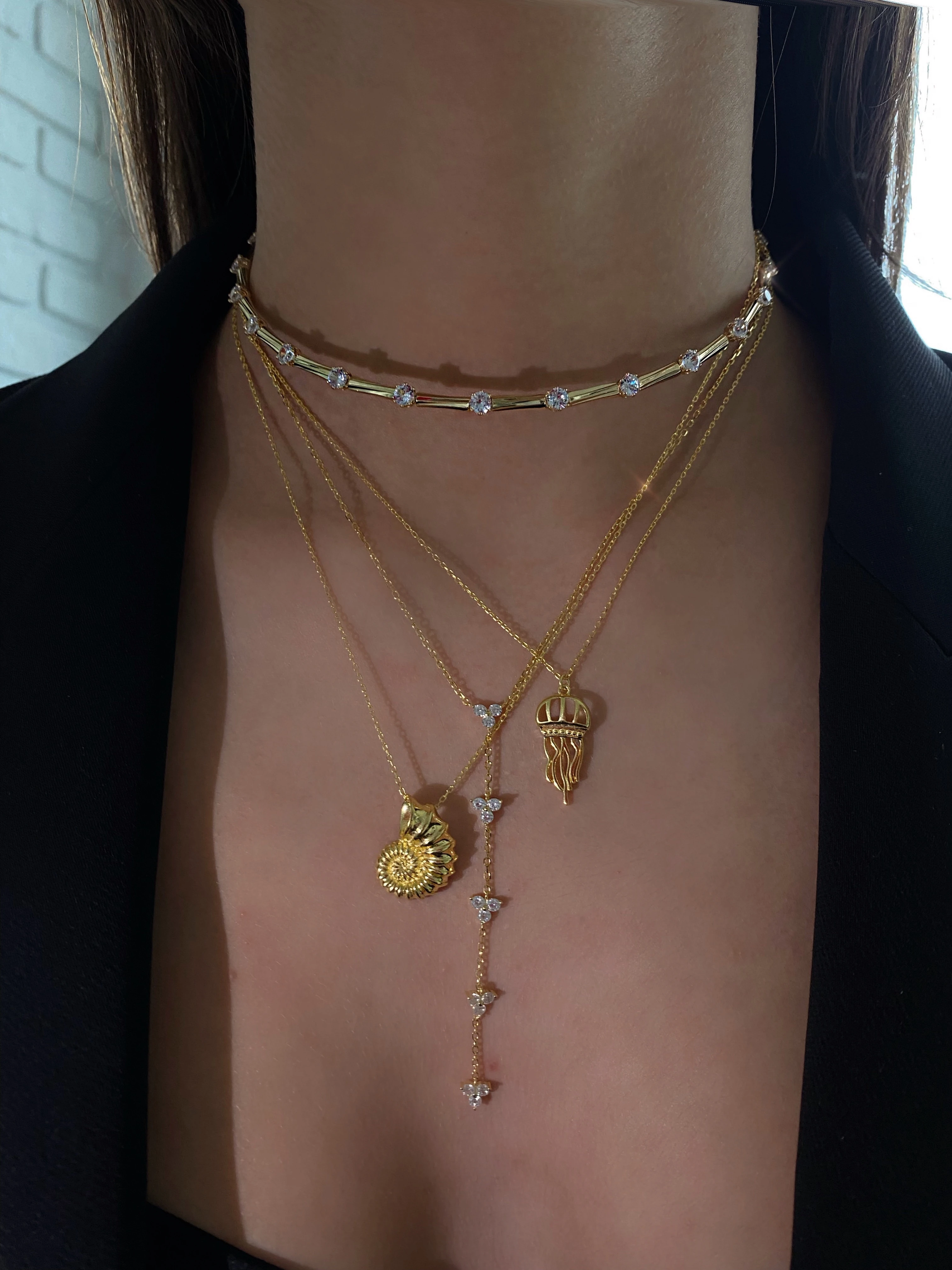 925 Ayar Gümüş Deniz Kabuğu Kolye