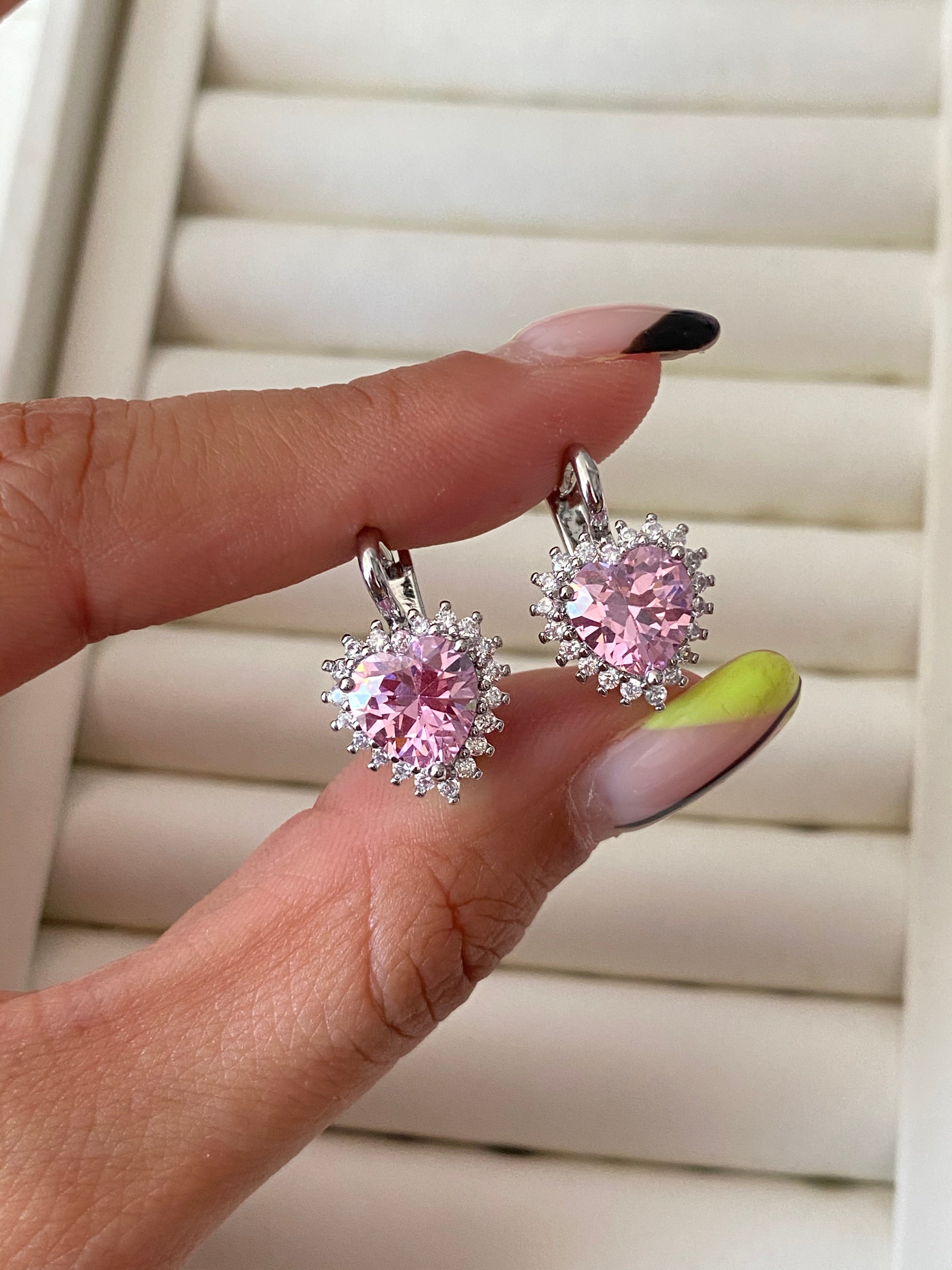 İthal Swarovski Kalp Küpe