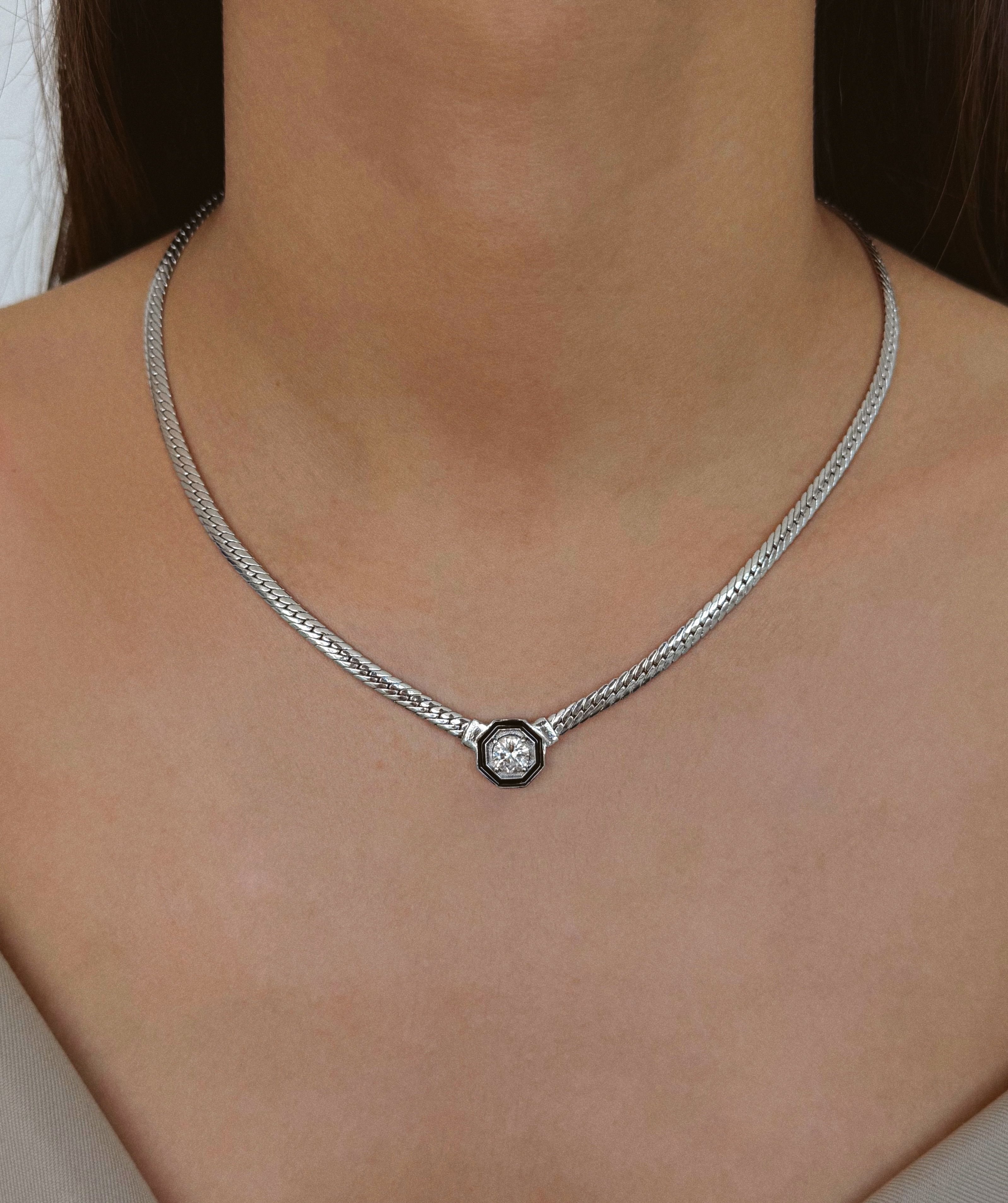 Silver Leyla Balıksırtı Kolye