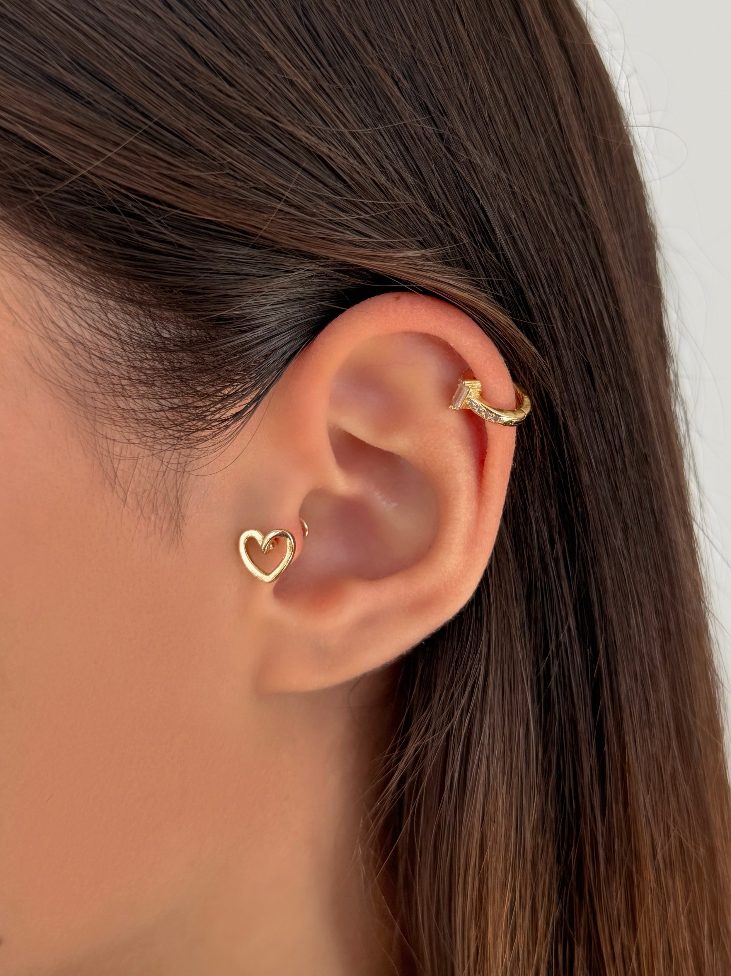 Cerrahi Çelik Gold Kalp Piercing